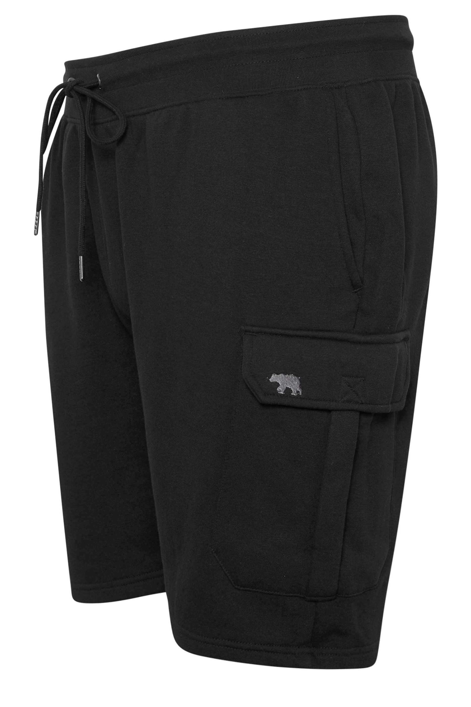 D555 Big & Tall Black Fleece Lined Cargo Shorts | BadRhino 5