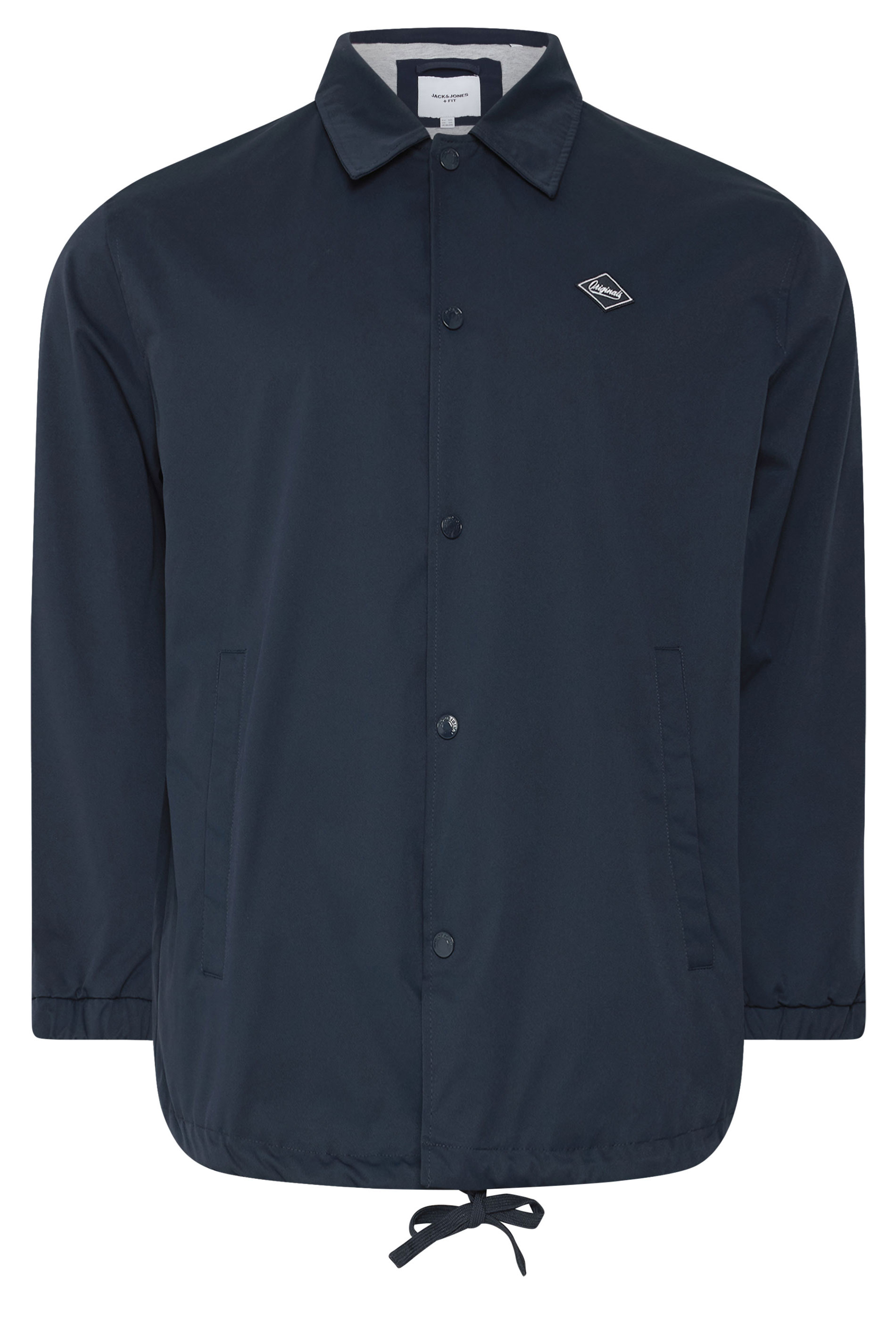 JACK & JONES Big & Tall Navy Blue Button Up Jacket | BadRhino 4