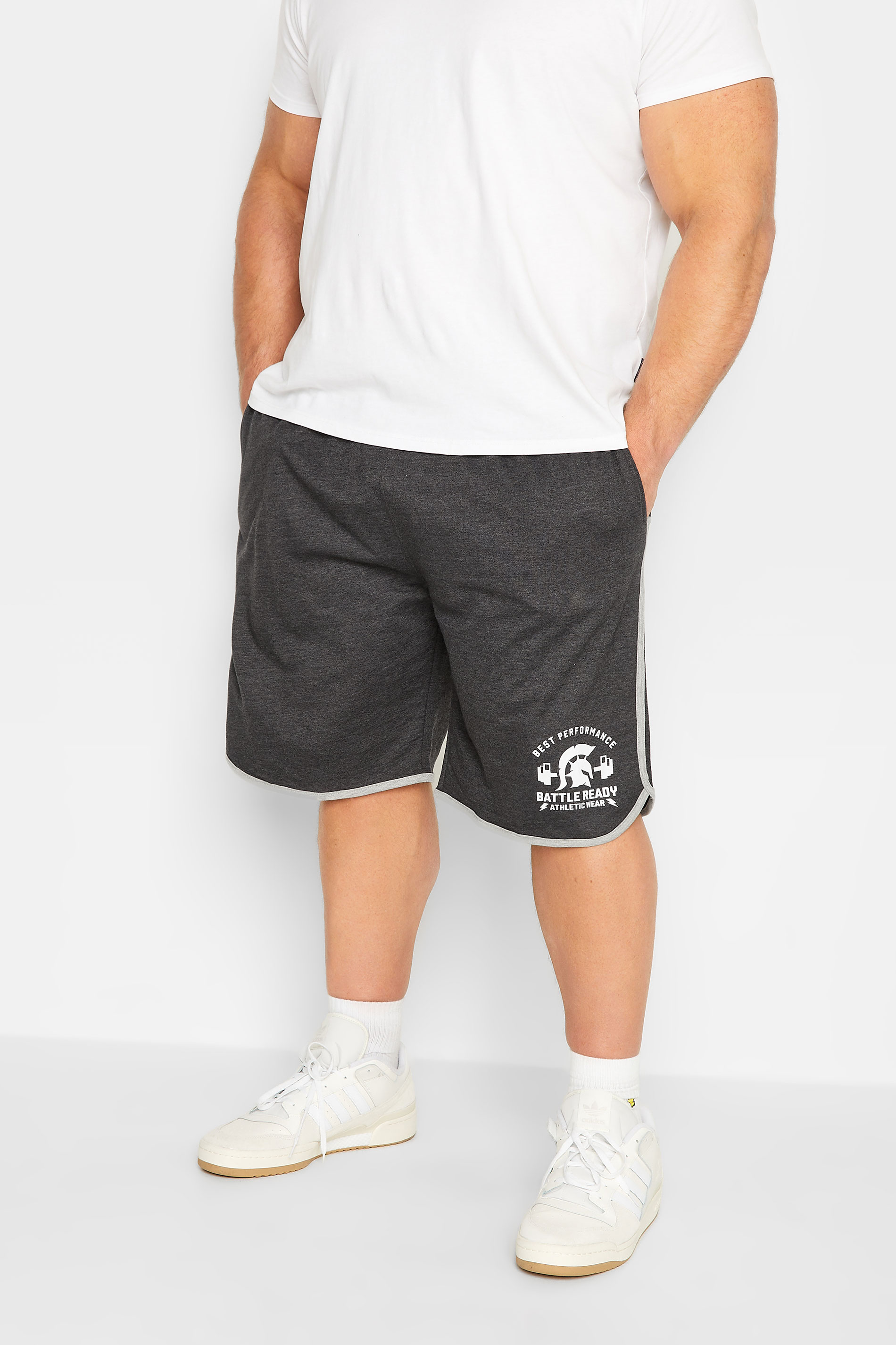 KAM Big & Tall Charcoal Grey Gym Shorts | BadRhino  1