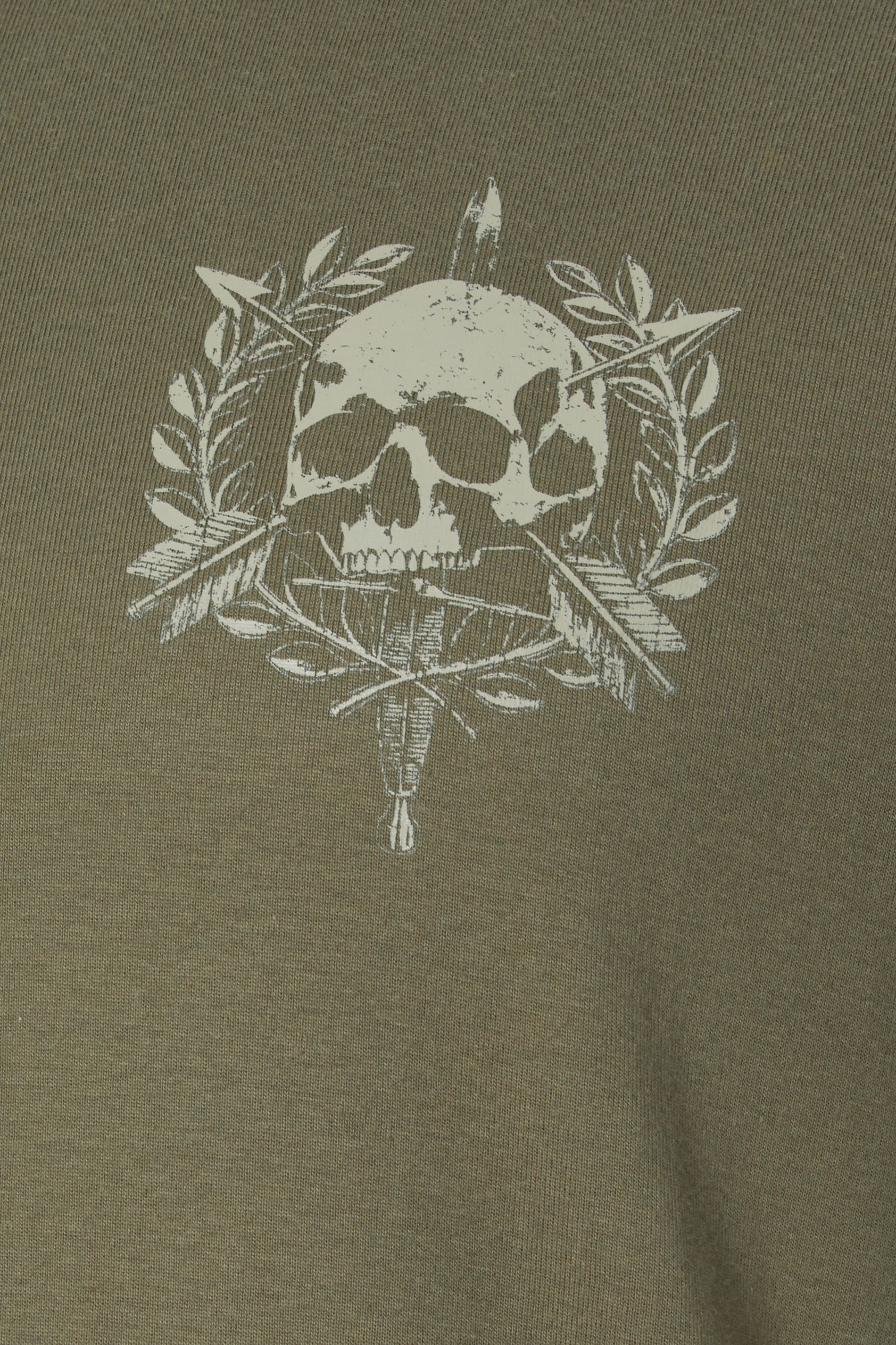 BadRhino Big & Tall Olive Green Skull Emblem Graphic T-Shirt | BadRhino 8
