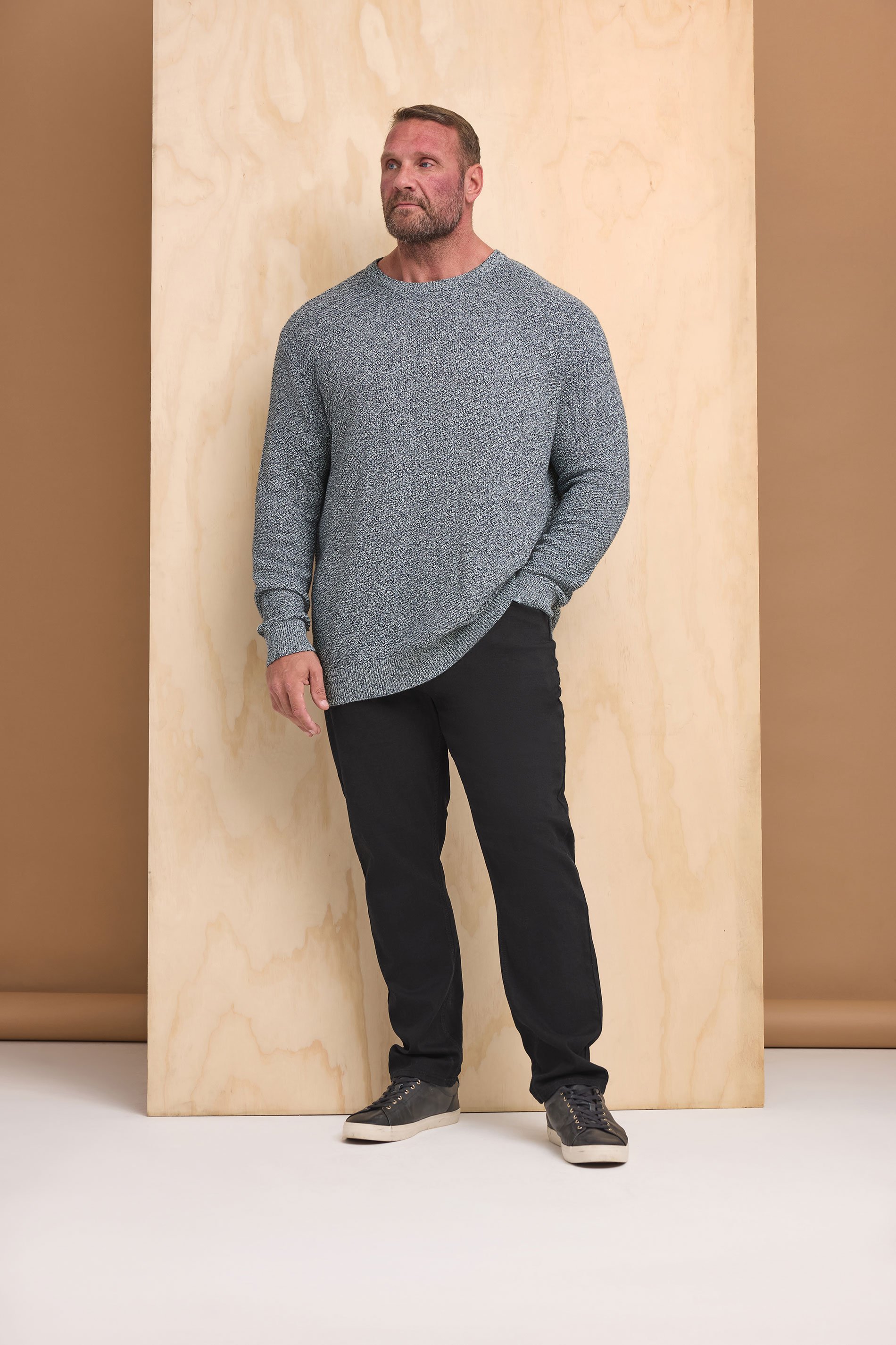 BadRhino Big & Tall Blue Crew Neck Knitted Jumper | BadRhino 5