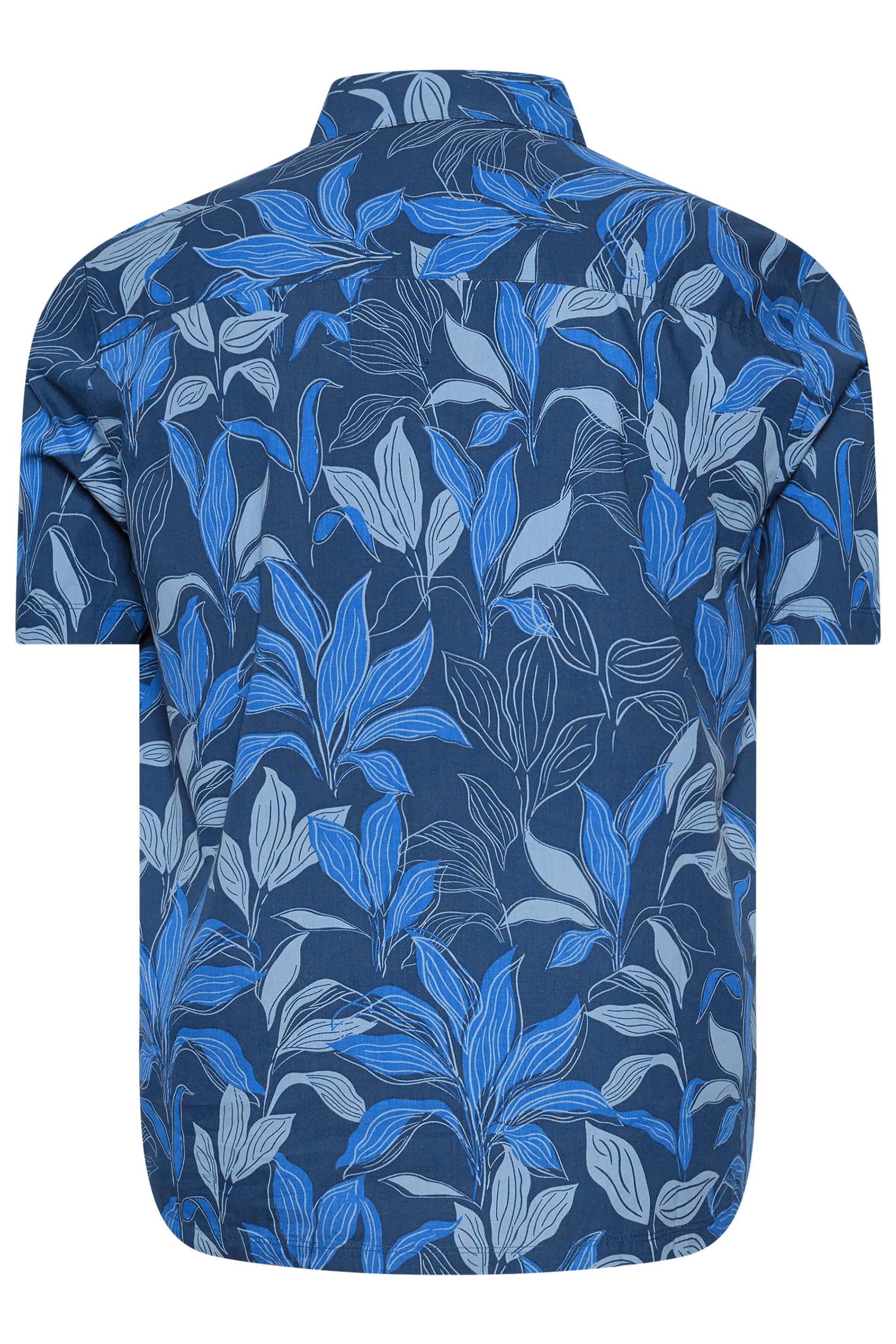 BadRhino Big & Tall Navy Blue Leaf Printed Shirt | BadRhino 6