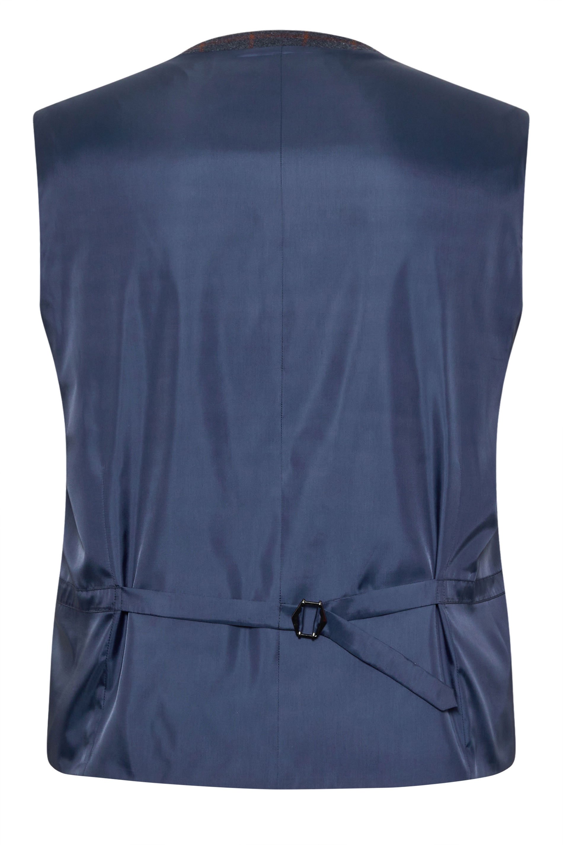 BadRhino Tailoring Big & Tall Blue & Red Checked Tweed Waistcoat | BadRhino 6