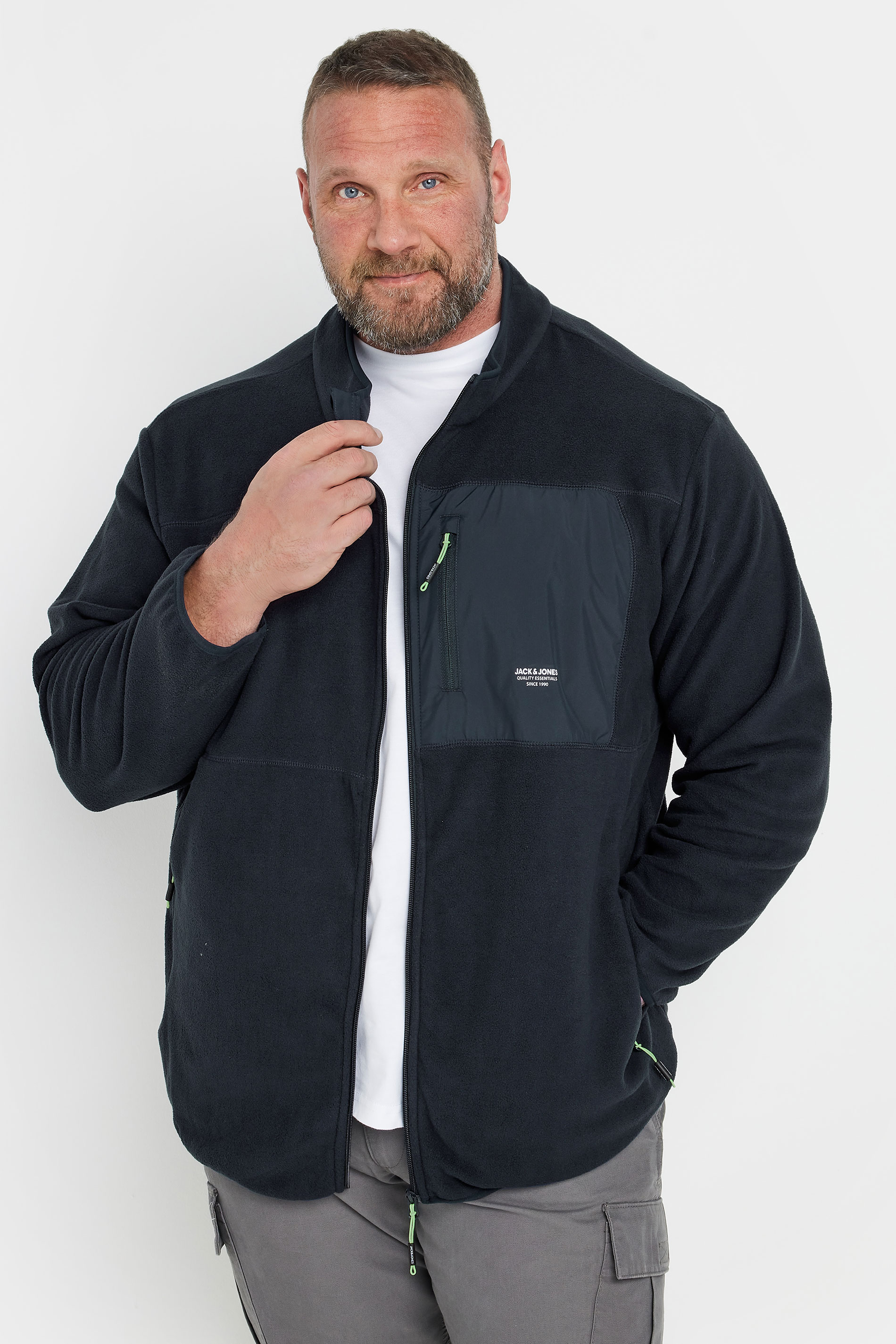 JACK & JONES Big & Tall Navy Blue Fleece | BadRhino 1