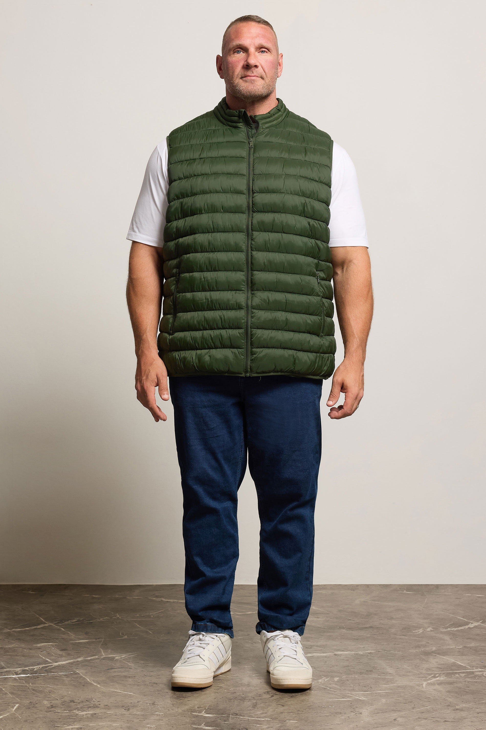 BadRhino Big & Tall Dark Green Puffer Gilet | BadRhino 2