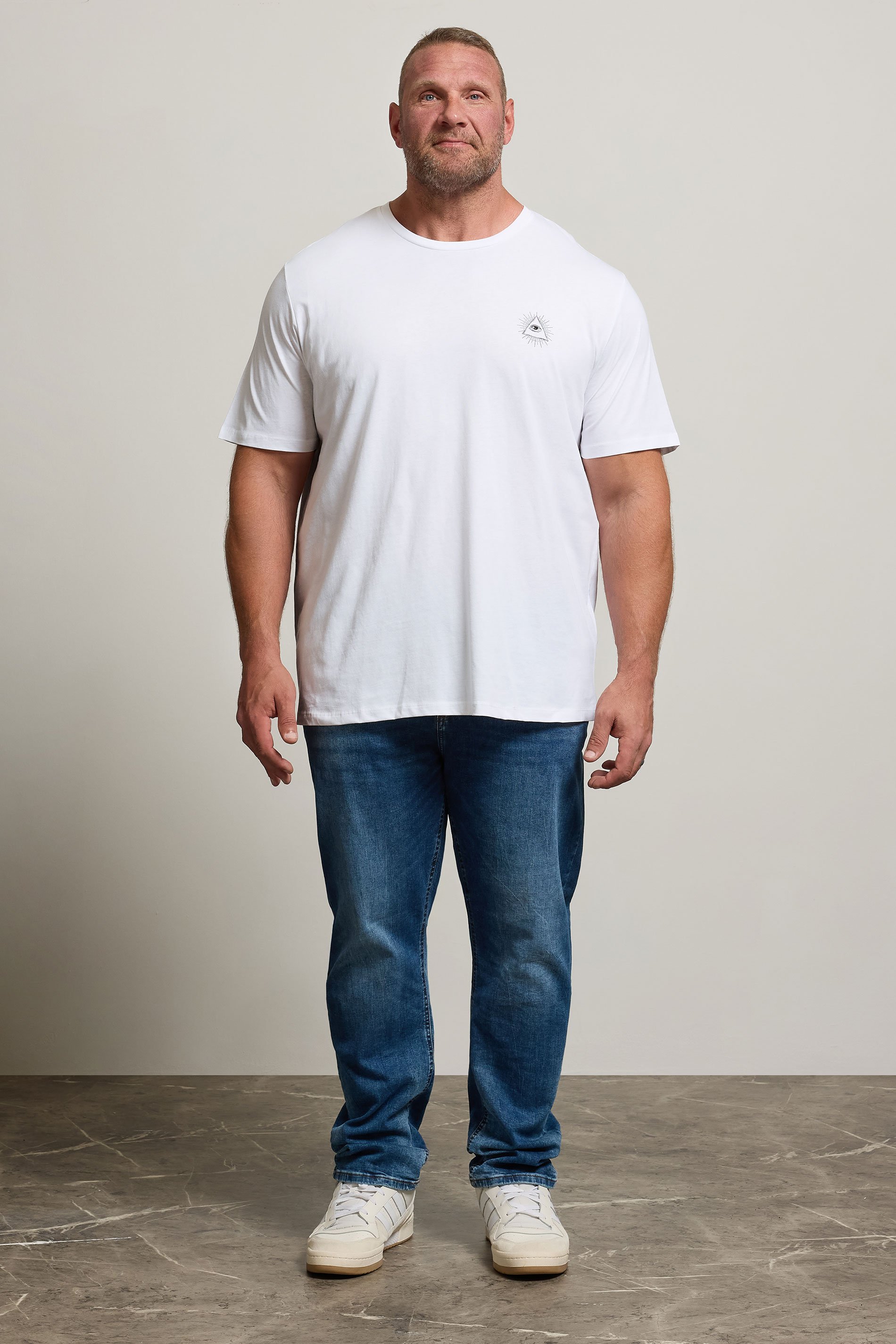 JACK & JONES Big & Tall White 'All Seeing Eye' Print T-Shirt | BadRhino 2