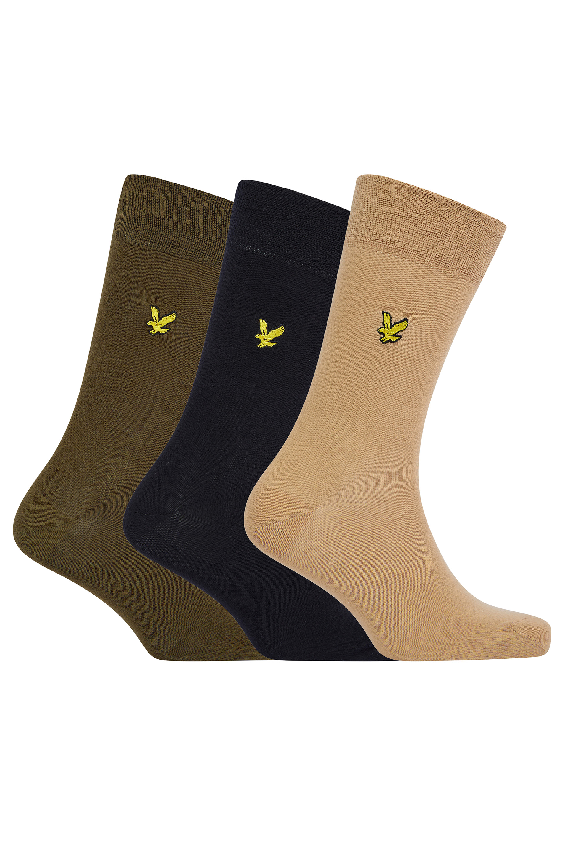 Lyle & Scott Black & Green 3 Pack Socks | BadRhino 1