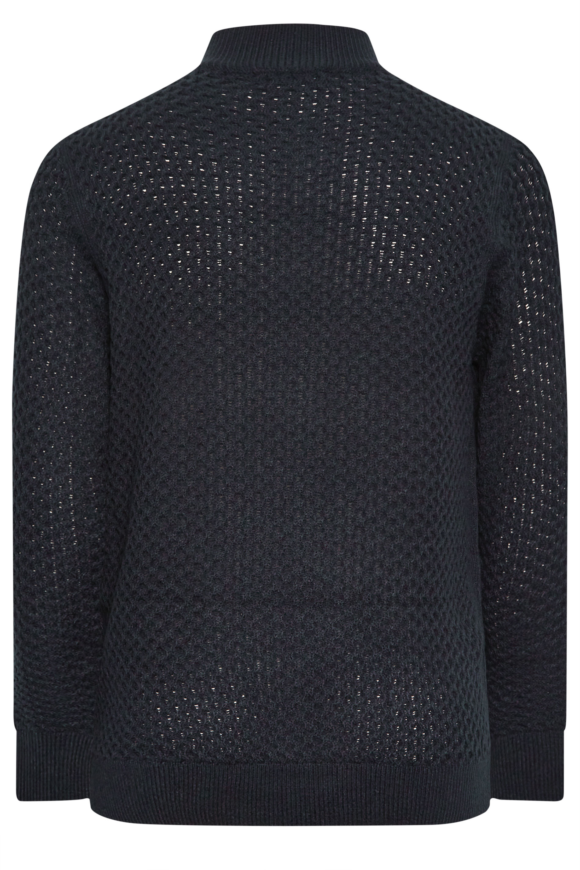 BadRhino Big & Tall Navy Blue Quarter Zip Knitted Jumper | BadRhino 4