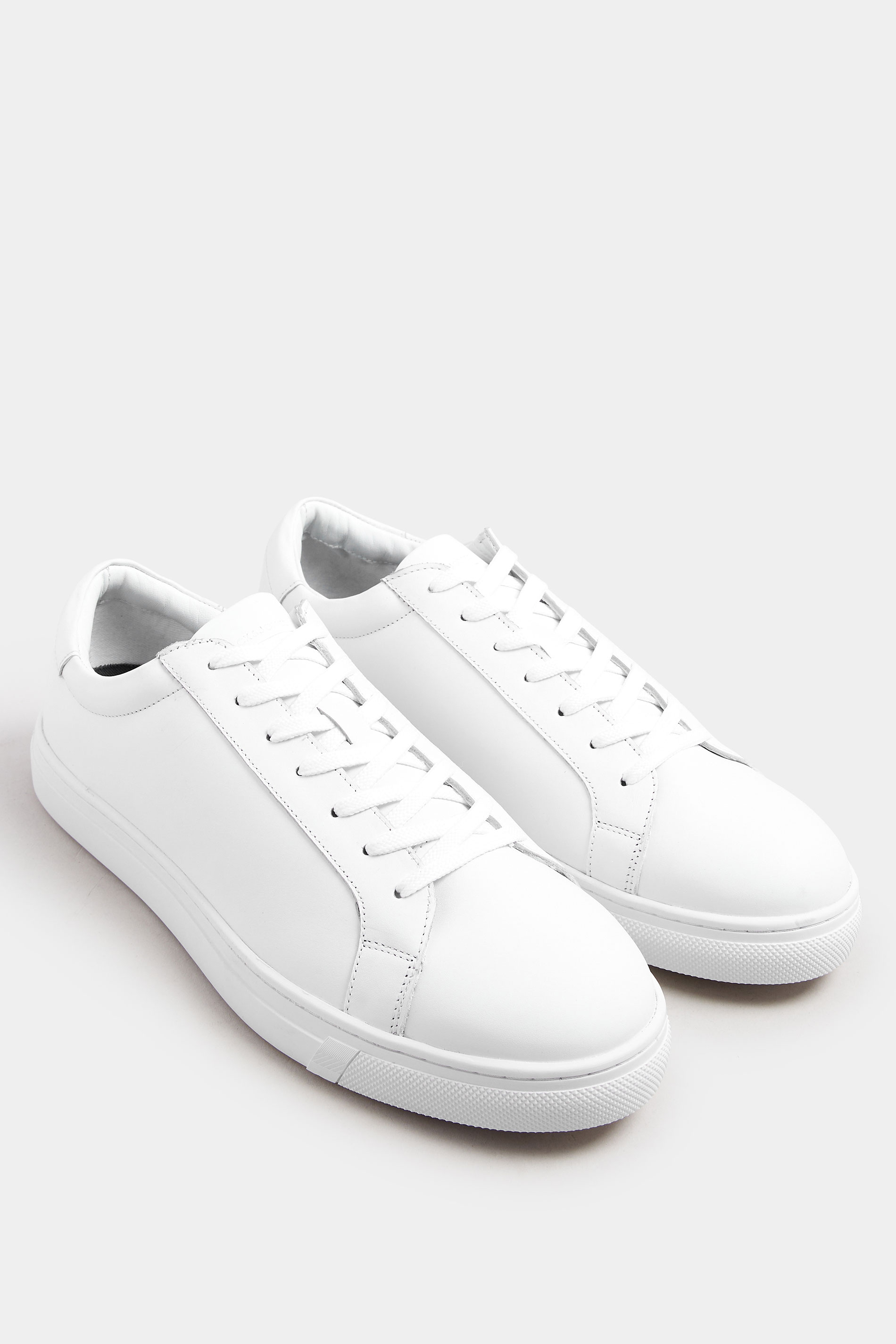 JACK & JONES White Leather Trainers | BadRhino 1