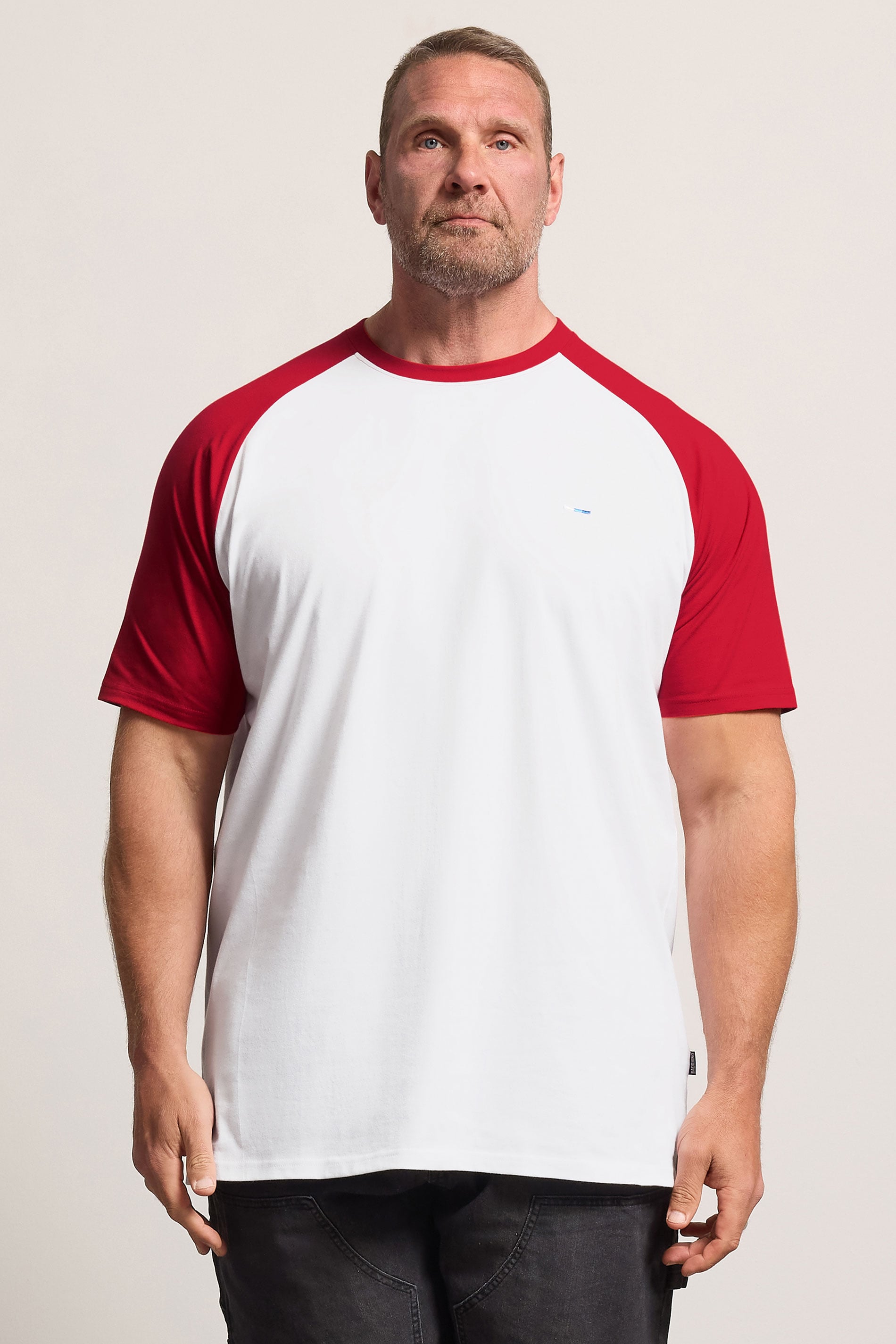 BadRhino Big & Tall Red & White Extra Long Raglan T-Shirt | BadRhino 3