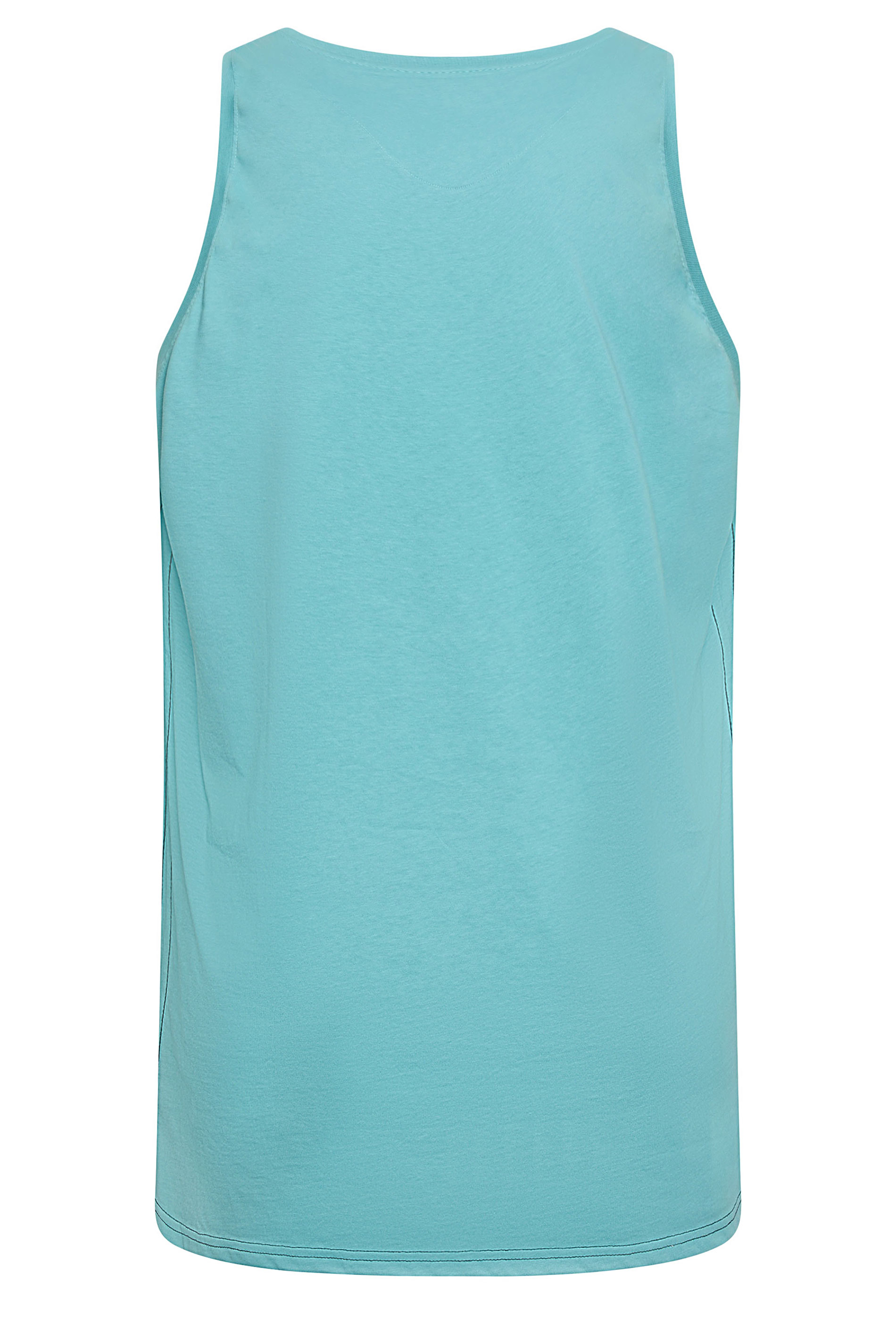 KAM Big & Tall Aqua Blue 'Cali' Sleeveless T-Shirt | BadRhino 3
