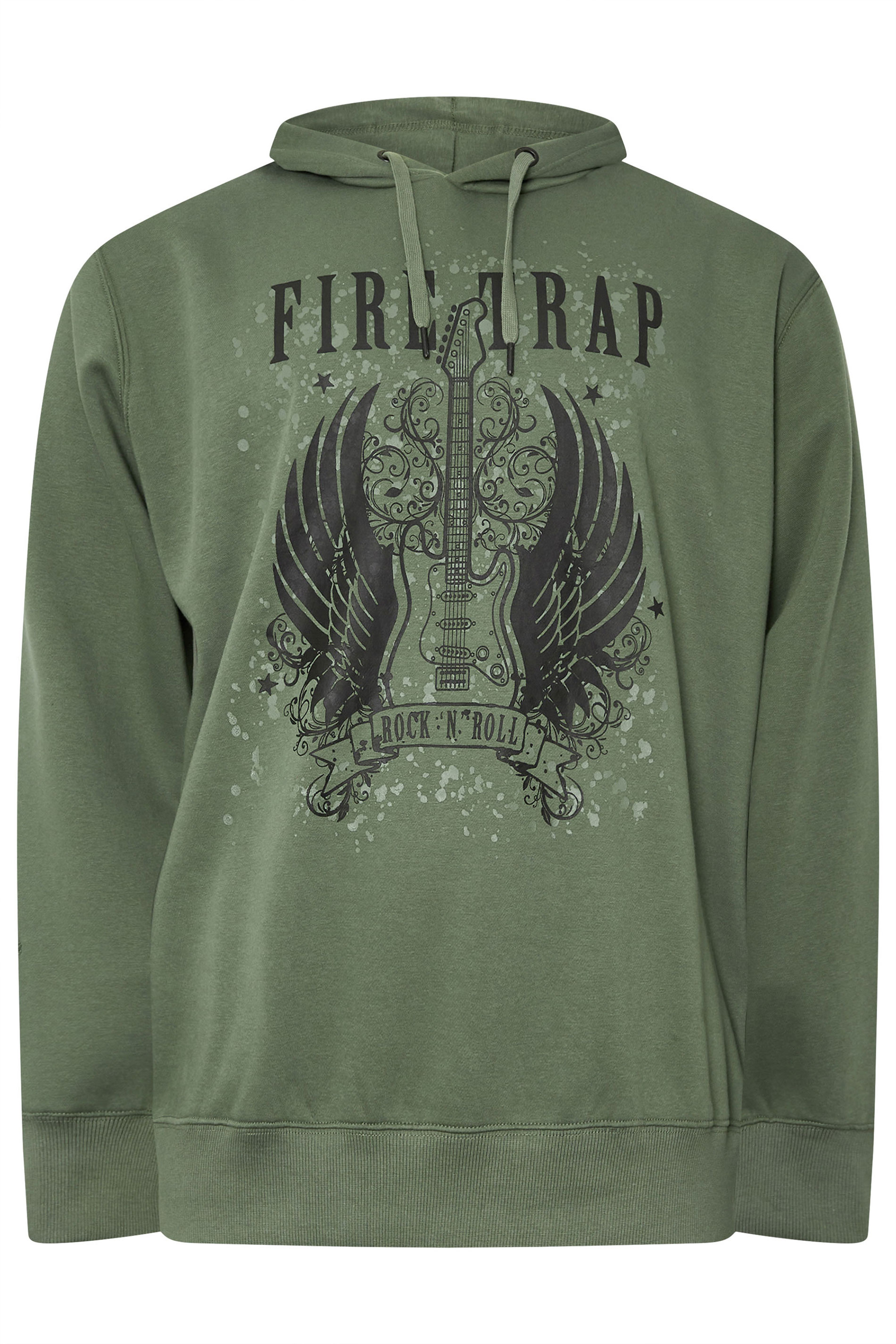 FIRETRAP Big & Tall Khaki Green Hoodie | BadRhino 3