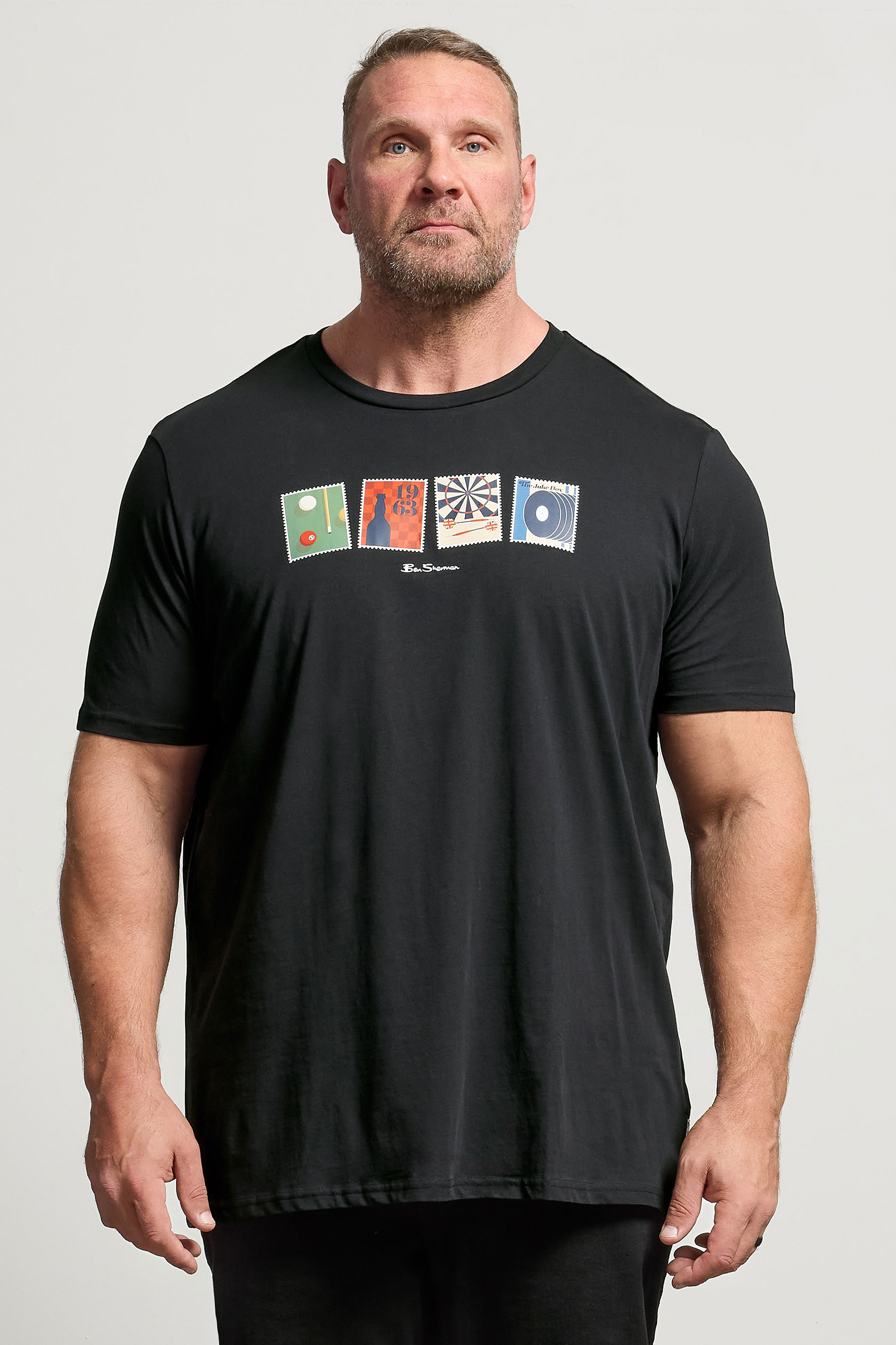 Ben Sherman Big & Tall Black Pub Graphic T-Shirt | BadRhino 1