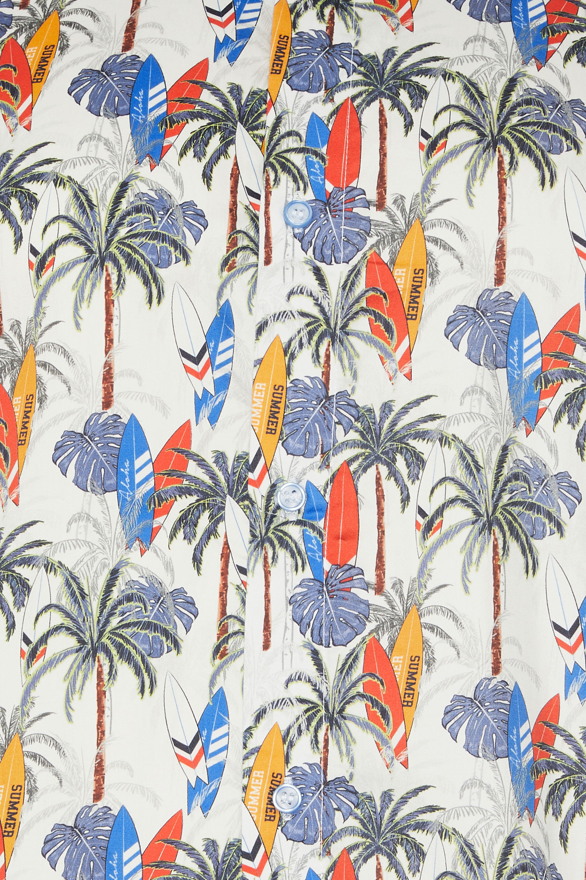 KAM Big & Tall White Palm Tree & Surf Print Shirt | BadRhino 3