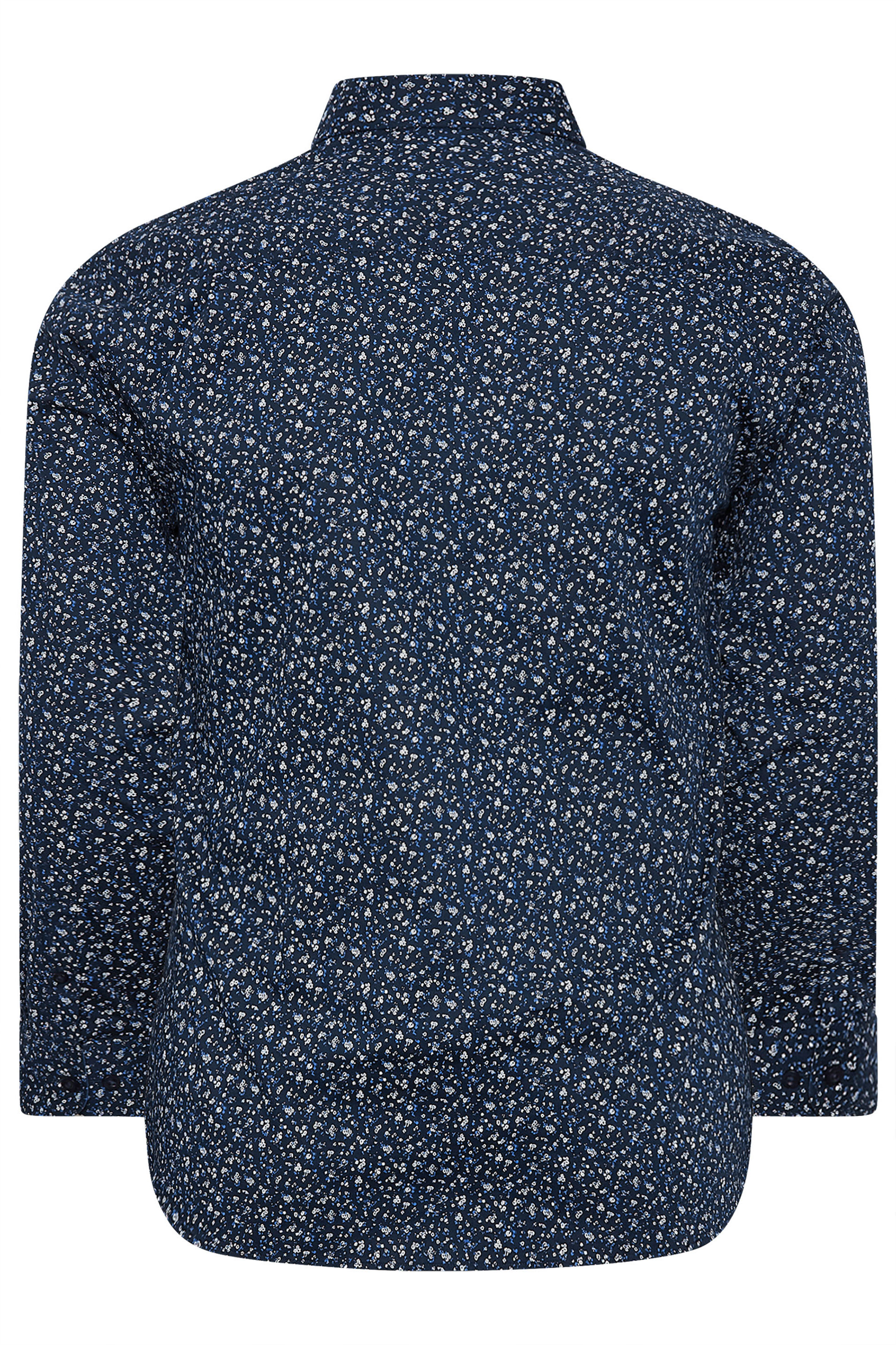 BadRhino Tailoring Big & Tall Navy Blue Micro Floral Print Formal Shirt | BadRhino 7