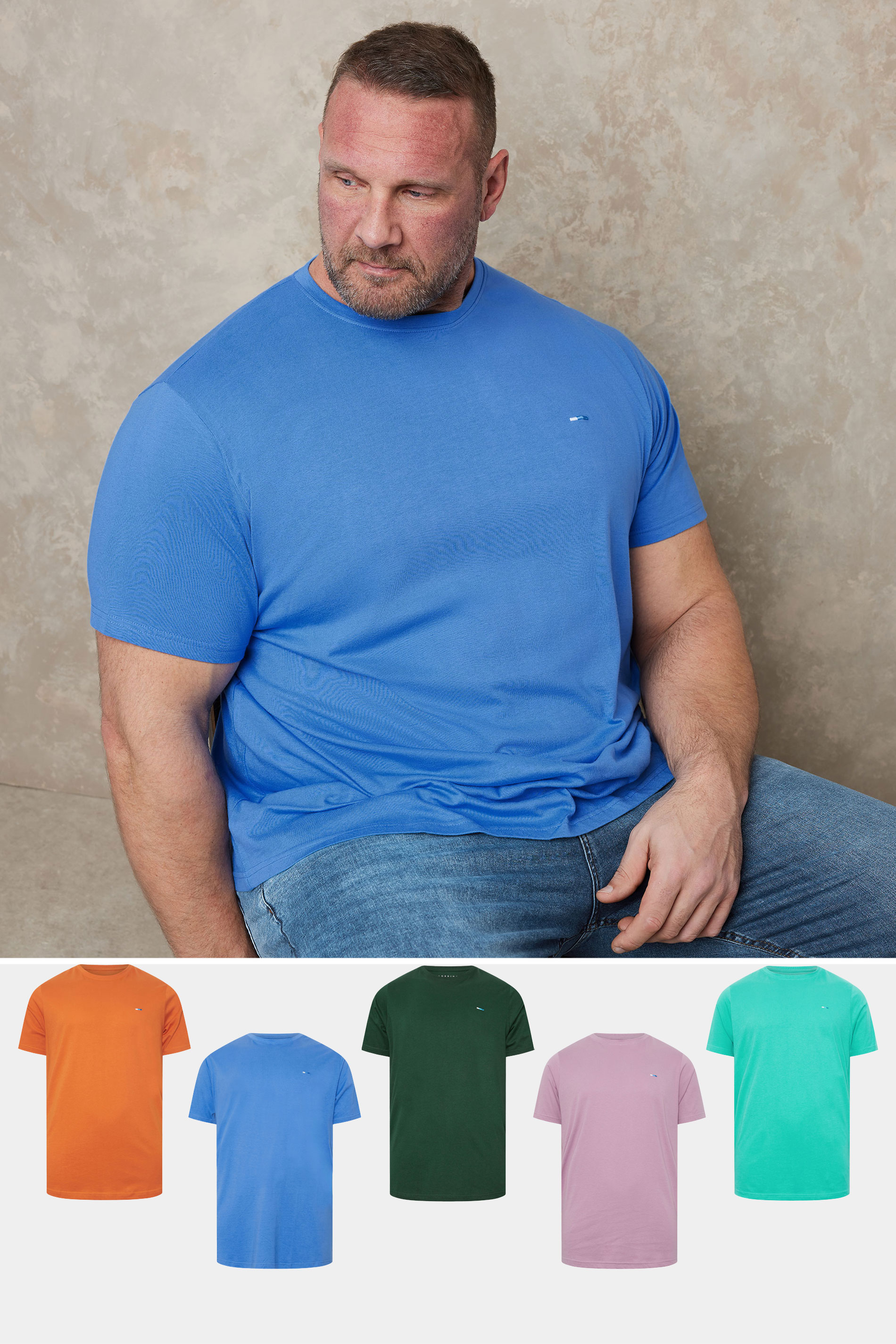 BadRhino Big & Tall 5 PACK Dark Green & Blue Core T-Shirts | BadRhino 1
