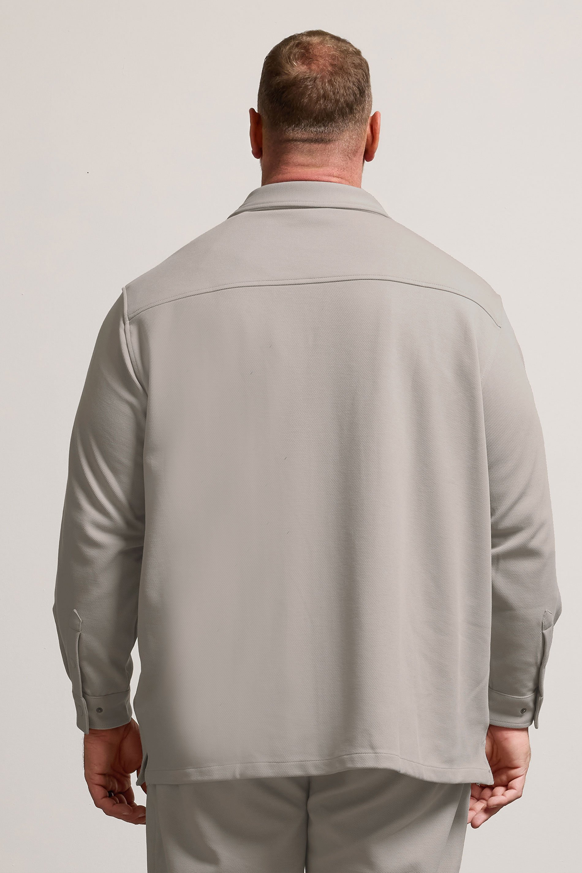 BadRhino Big & Tall Natural Brown Textured Jersey Shacket | BadRhino 3