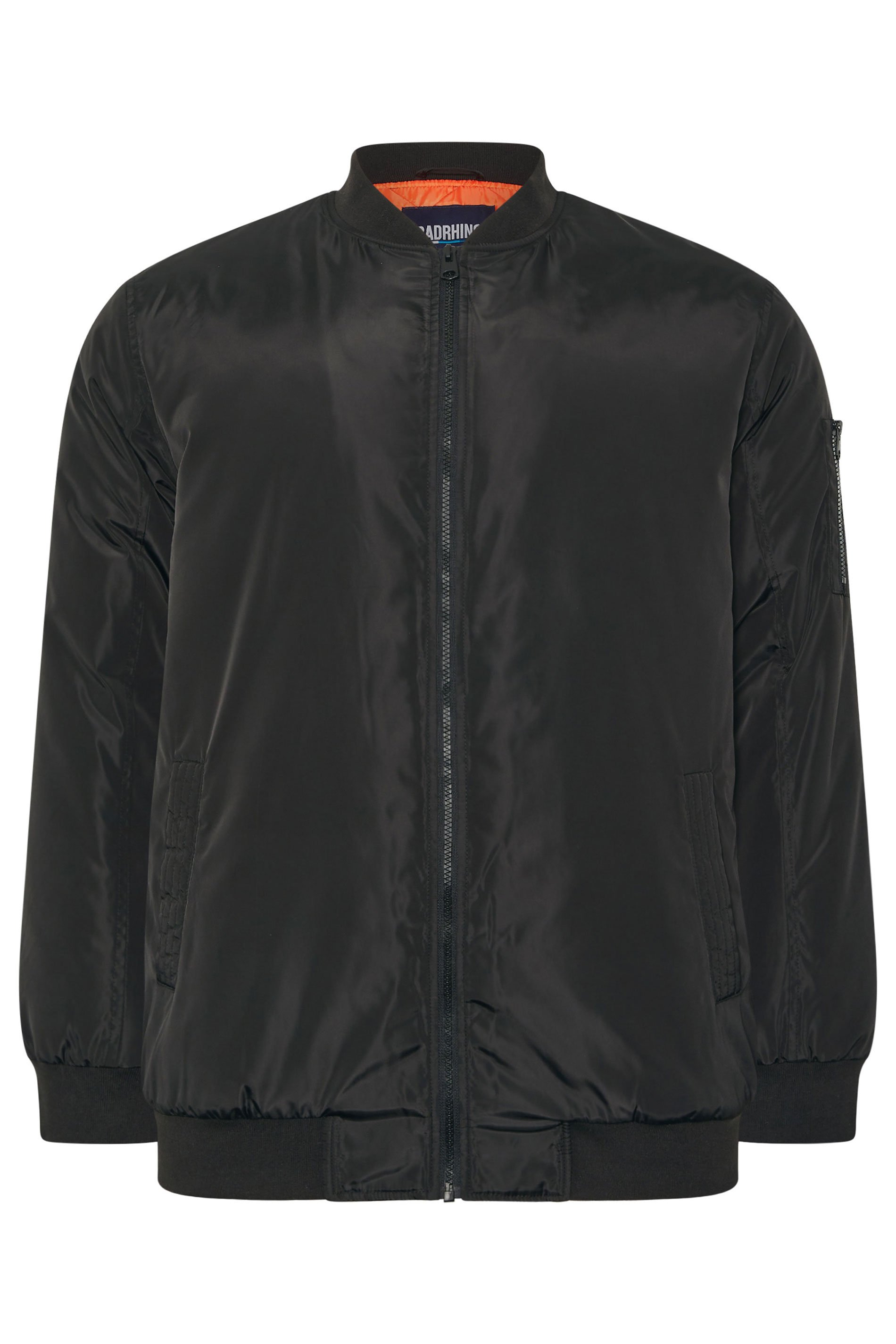  BadRhino Big & Tall Black Zip Through Bomber Jacket | BadRhino 1