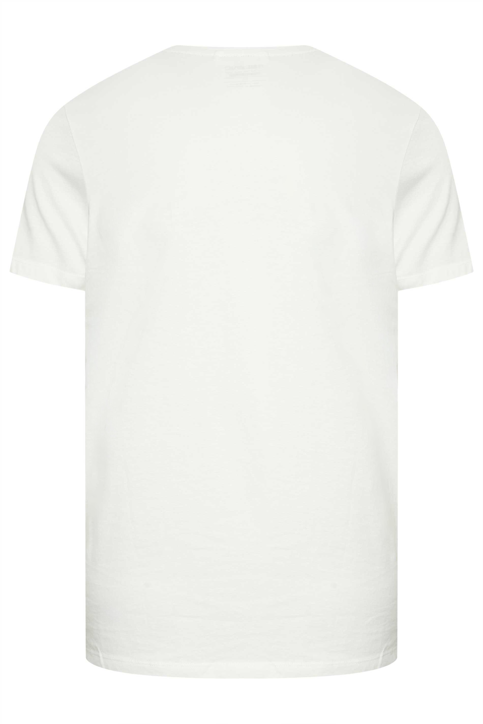 BLEND Big & Tall White Bulldog Print T-Shirt | BadRhino 3