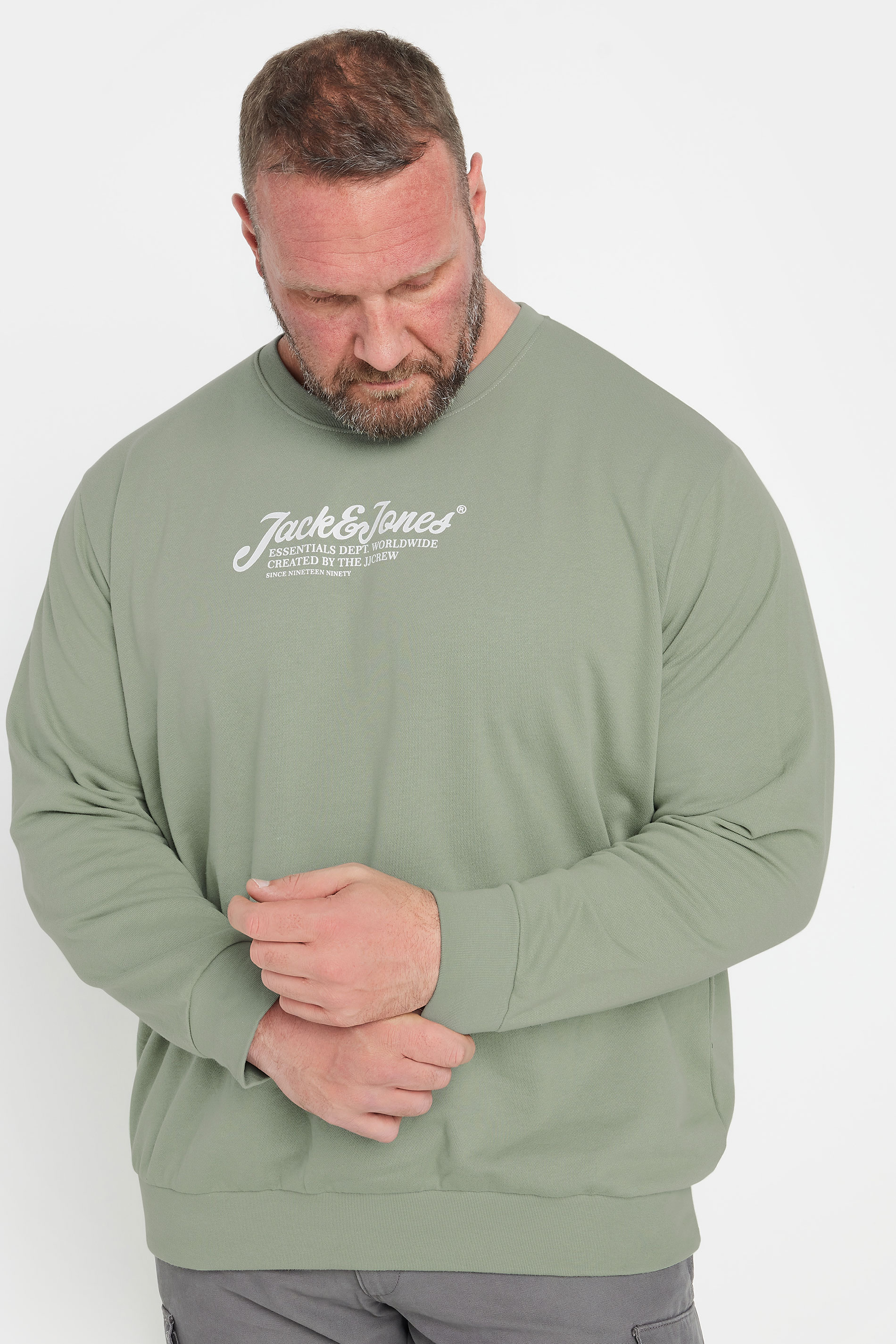 JACK & JONES Big & Tall Light Green Sweatshirt | BadRhino 1