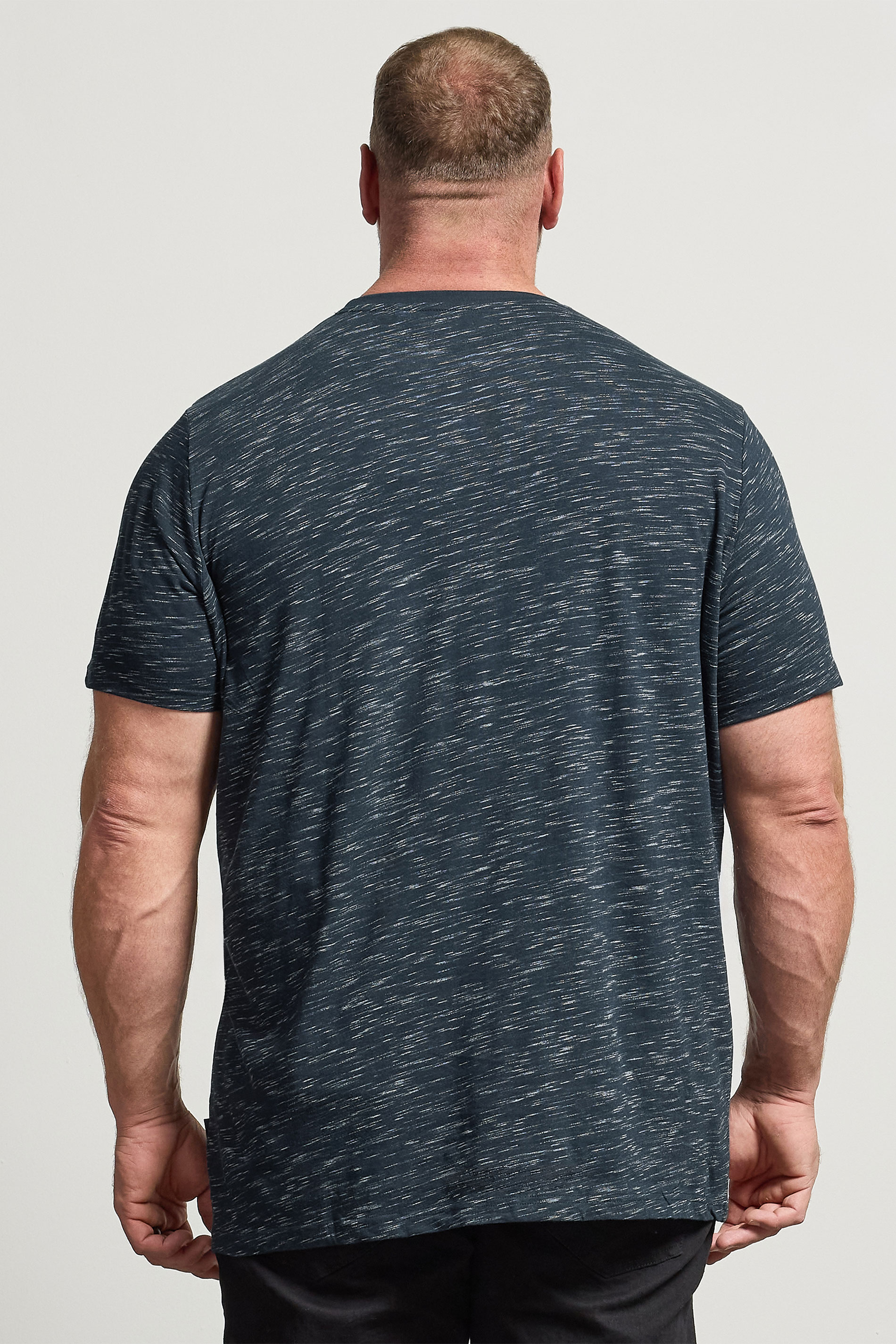 BadRhino Big & Tall Navy Blue Injected Slub T-Shirt | BadRhino 5
