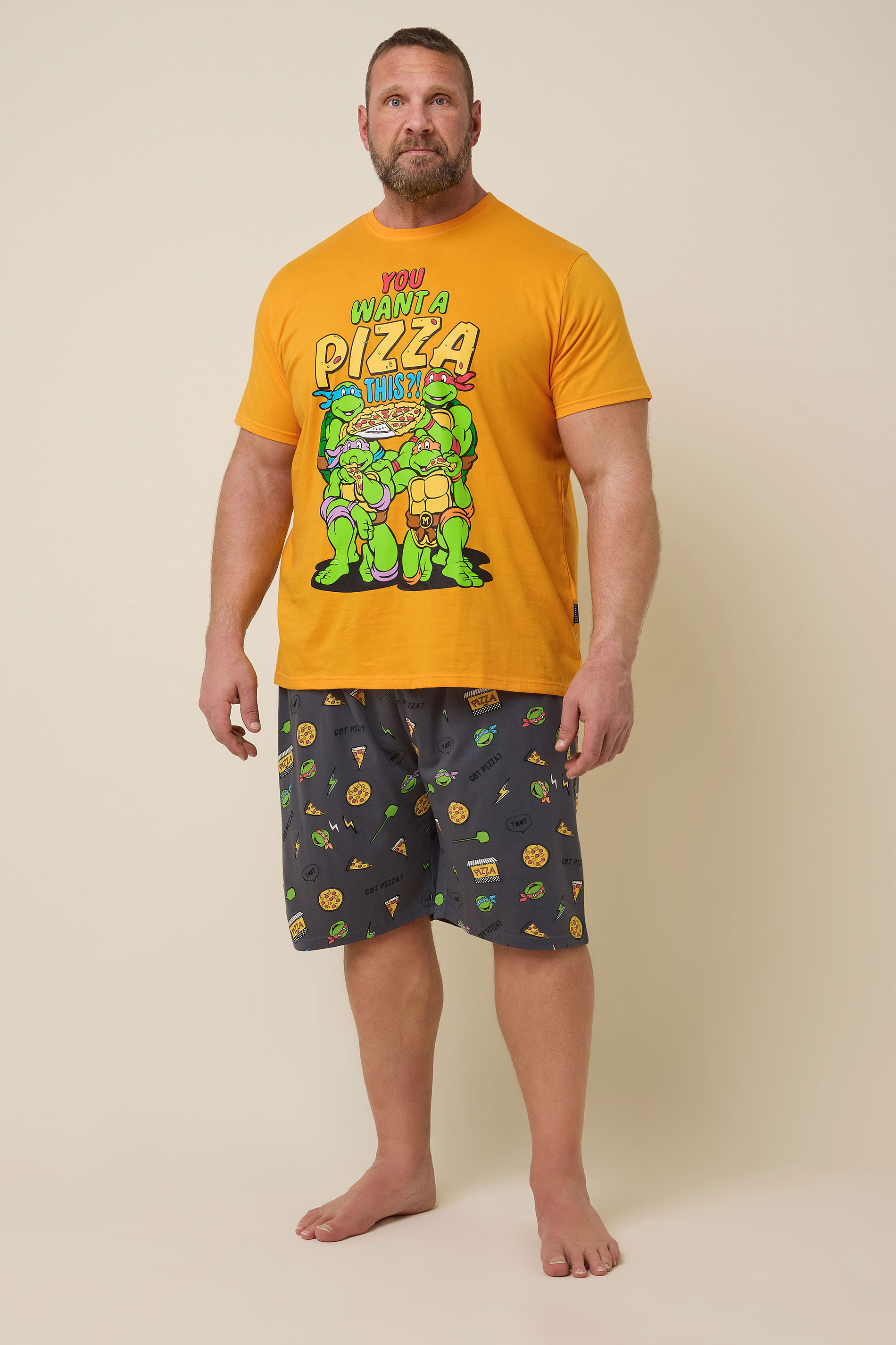 BadRhino Big & Tall Orange Ninja Turtle Pyjama Set | BadRhino 2