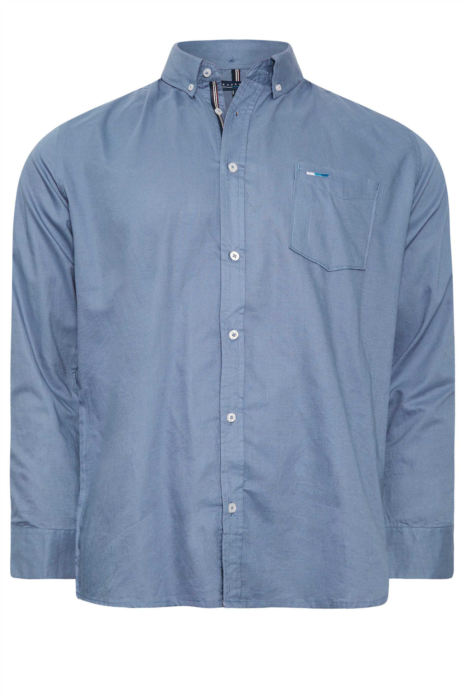 BadRhino Blue Essential Long Sleeve Oxford Shirt | BadRhino 2