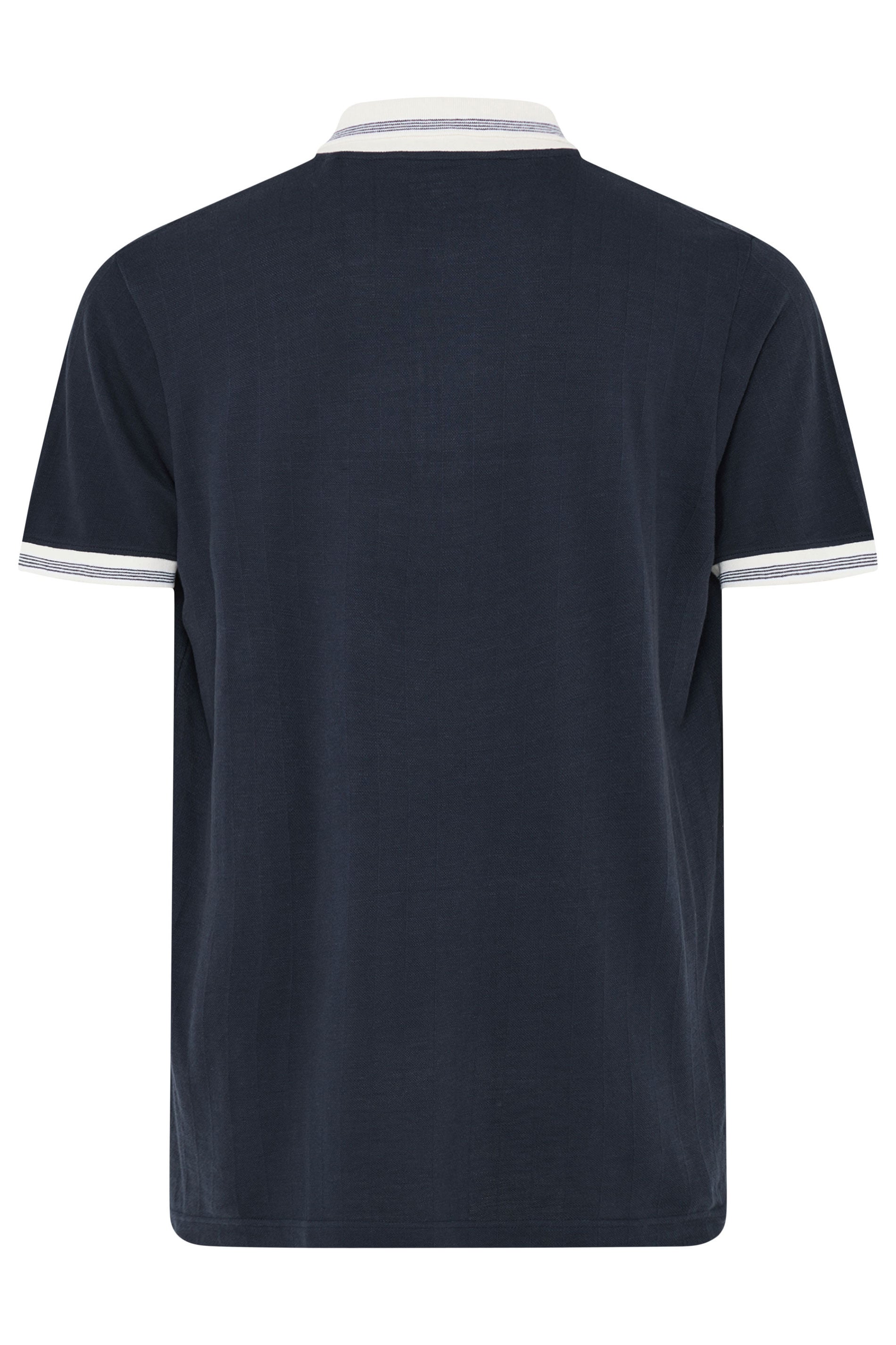 BadRhino Big & Tall Navy Blue Tipped Short Sleeve Polo Shirt | BadRhino 7
