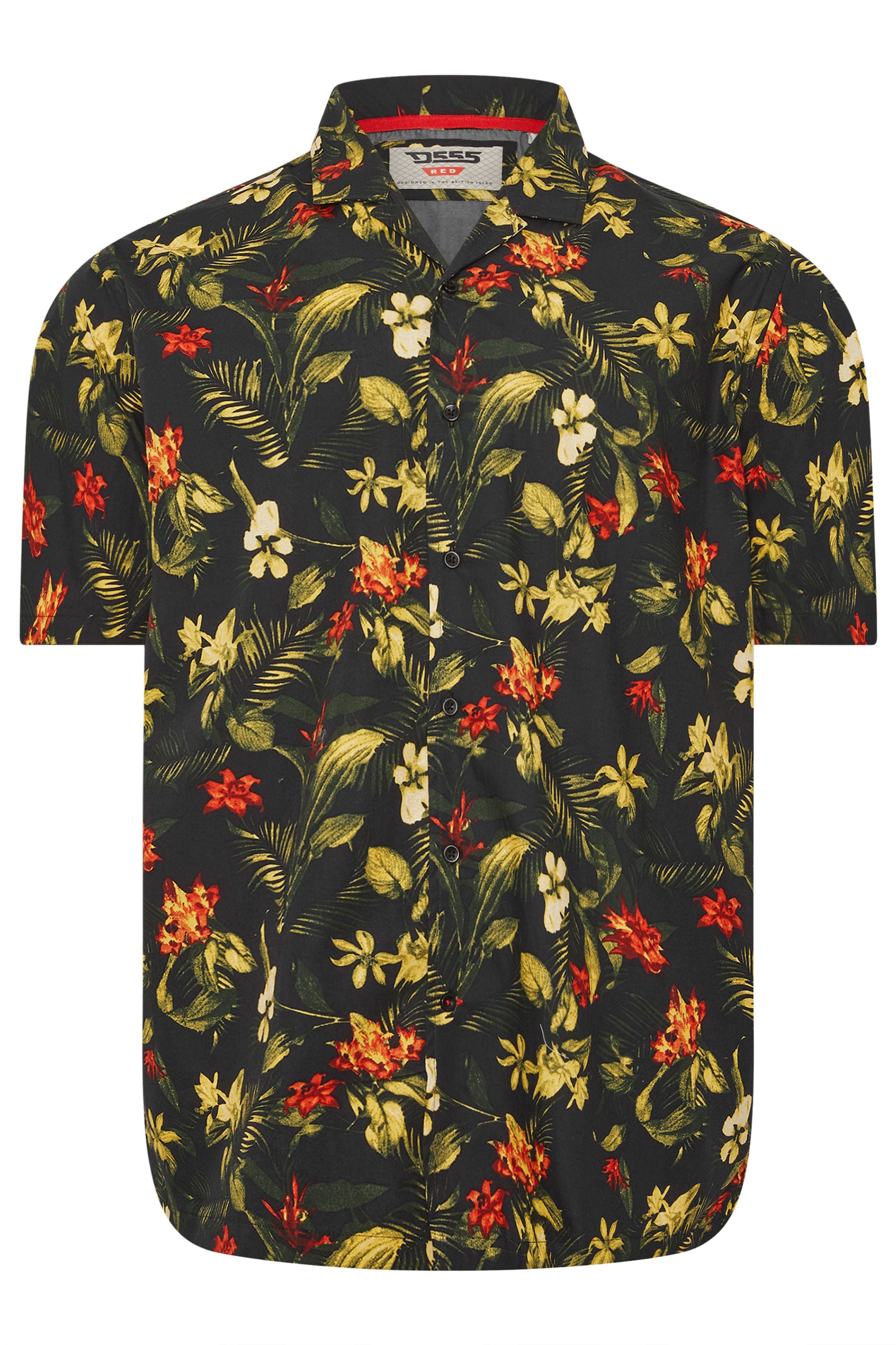 D555 Big & Tall Black Hawaiian Short Sleeve Shirt | BadRhino 2