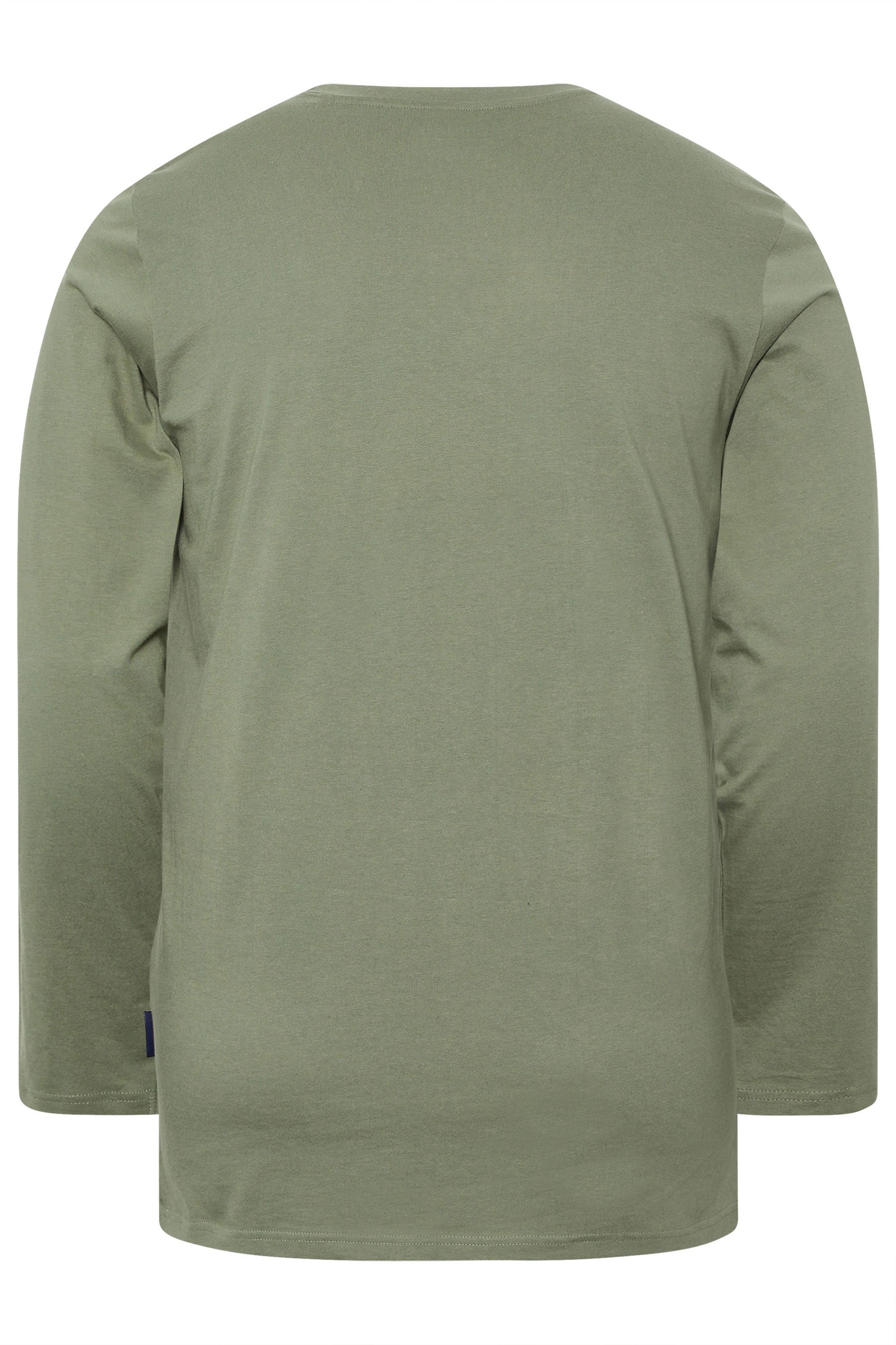 BadRhino Big & Tall Sage Green Long Sleeve Plain T-shirt | BadRhino 2