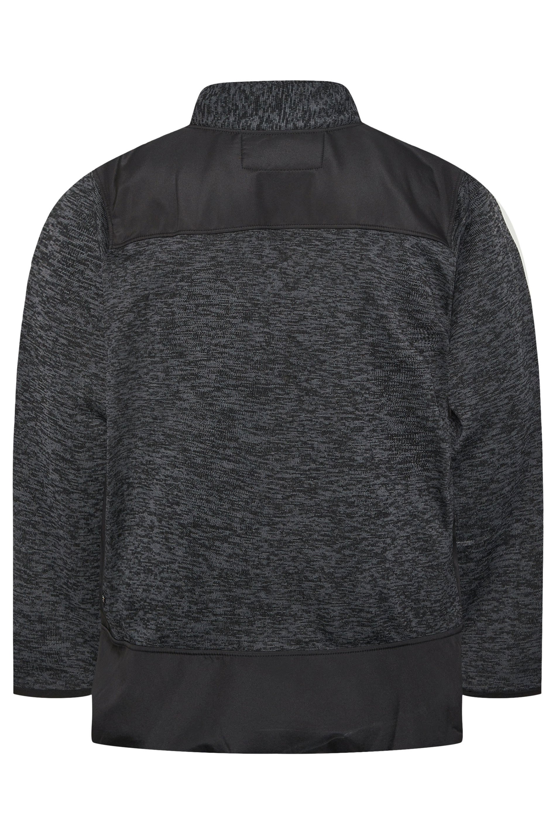 Kam Big & Tall Black Twisted Marl Fleece Jacket | BadRhino 2