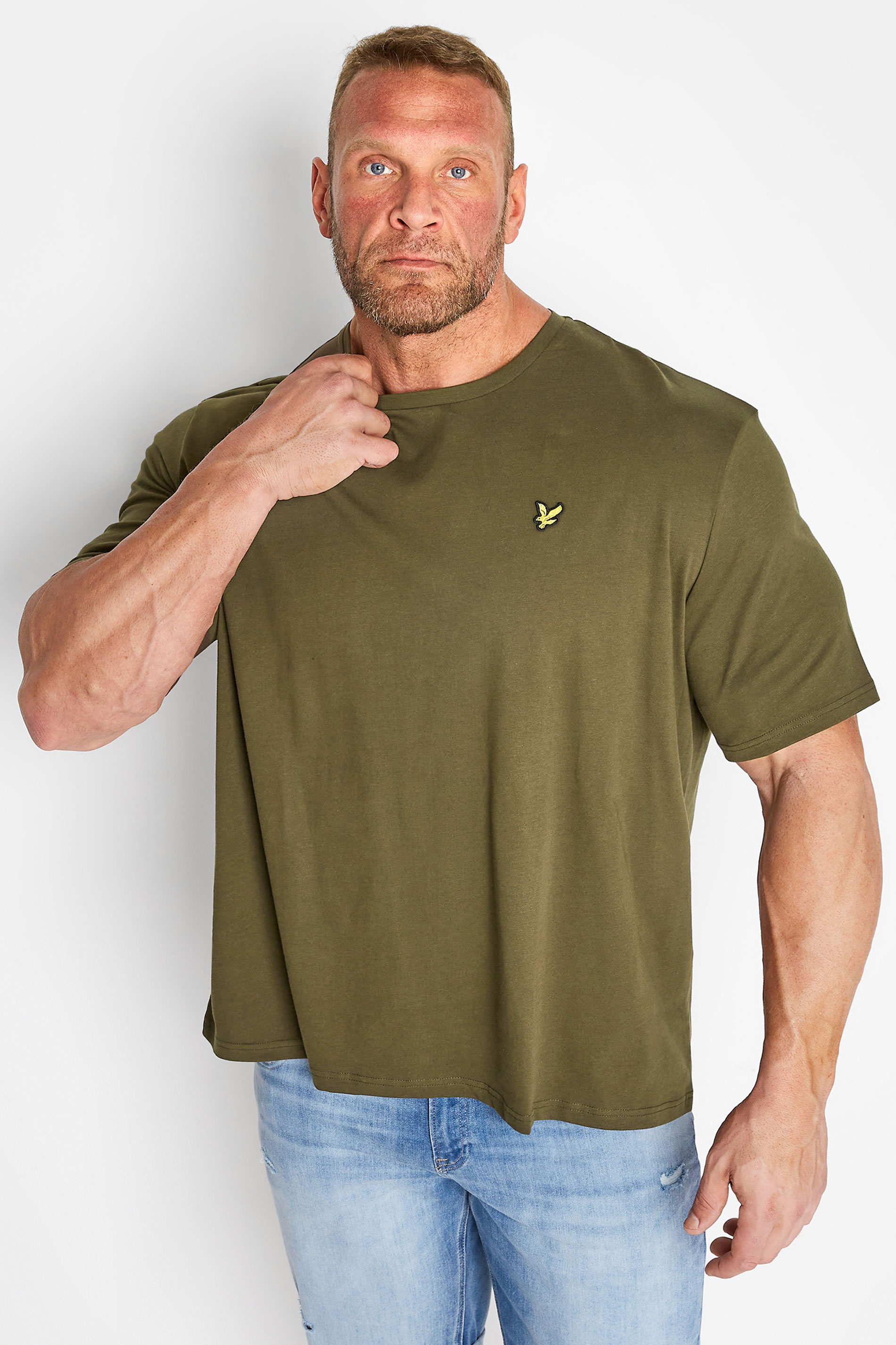 LYLE & SCOTT Big & Tall Khaki Green Core T-Shirt | BadRhino 1