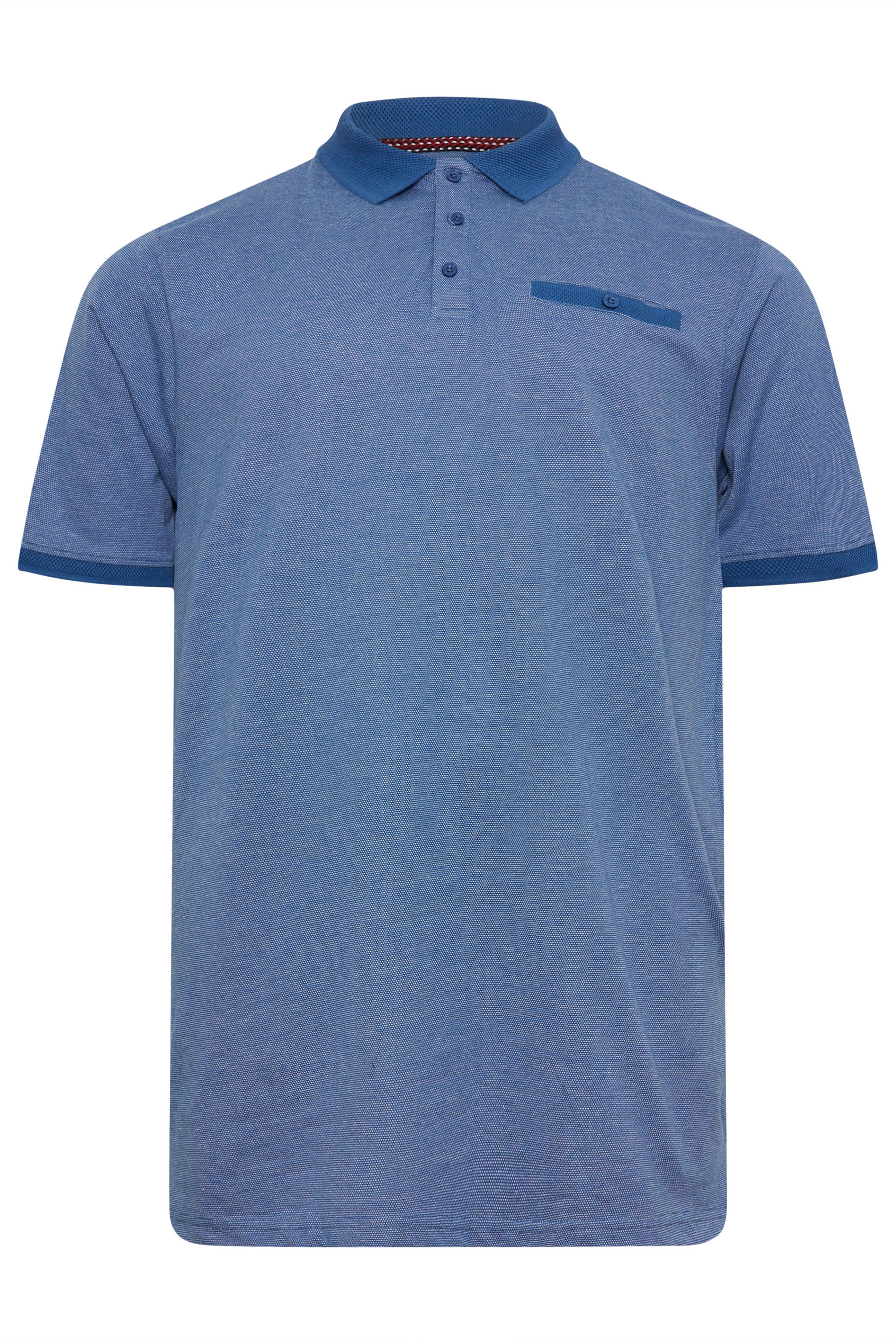 KAM Blue Dobby Pique Polo Shirt | BadRhino 3
