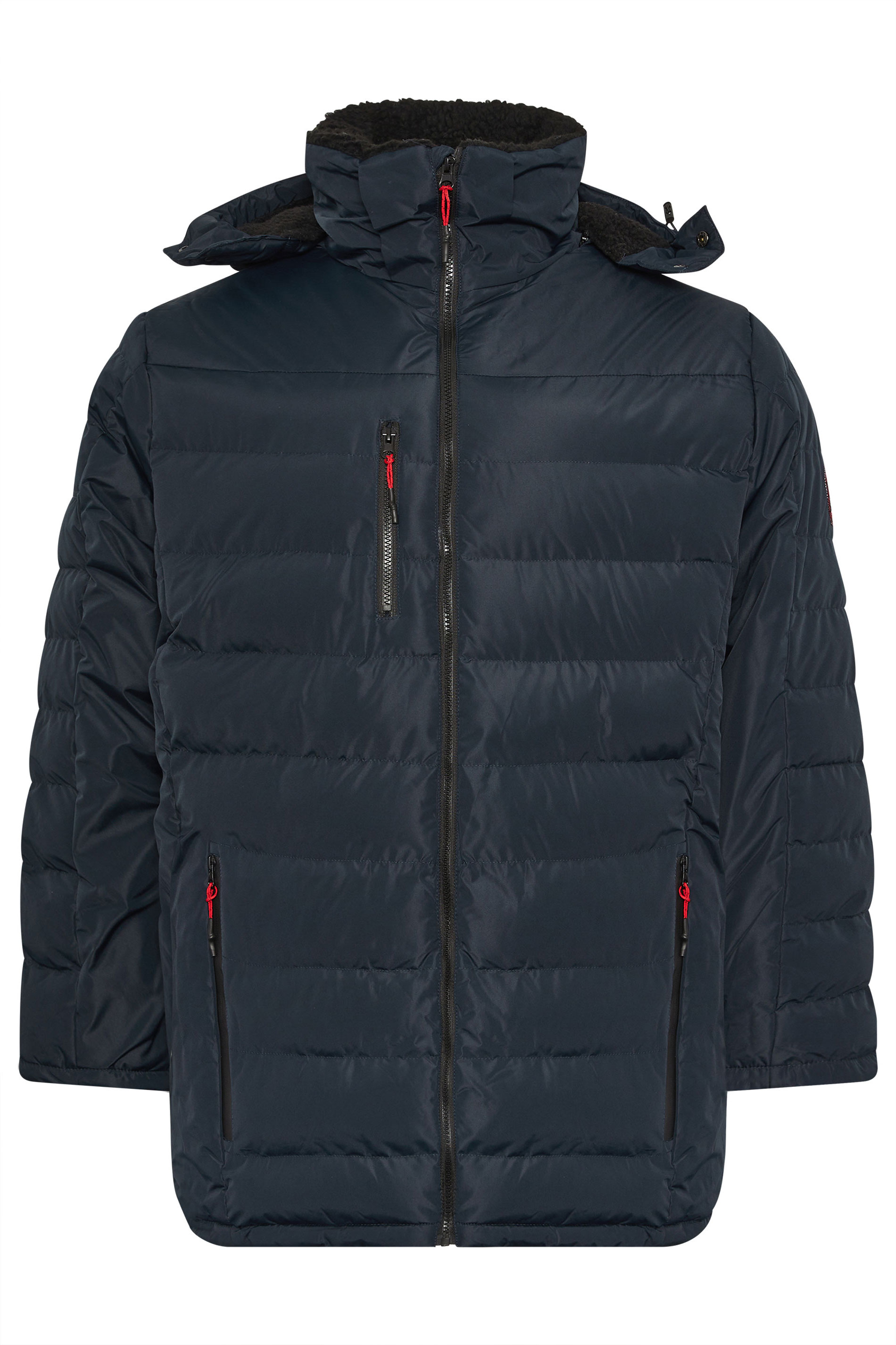 D555 Big & Tall Navy Blue Sherpa Lined Puffer Jacket | BadRhino 4