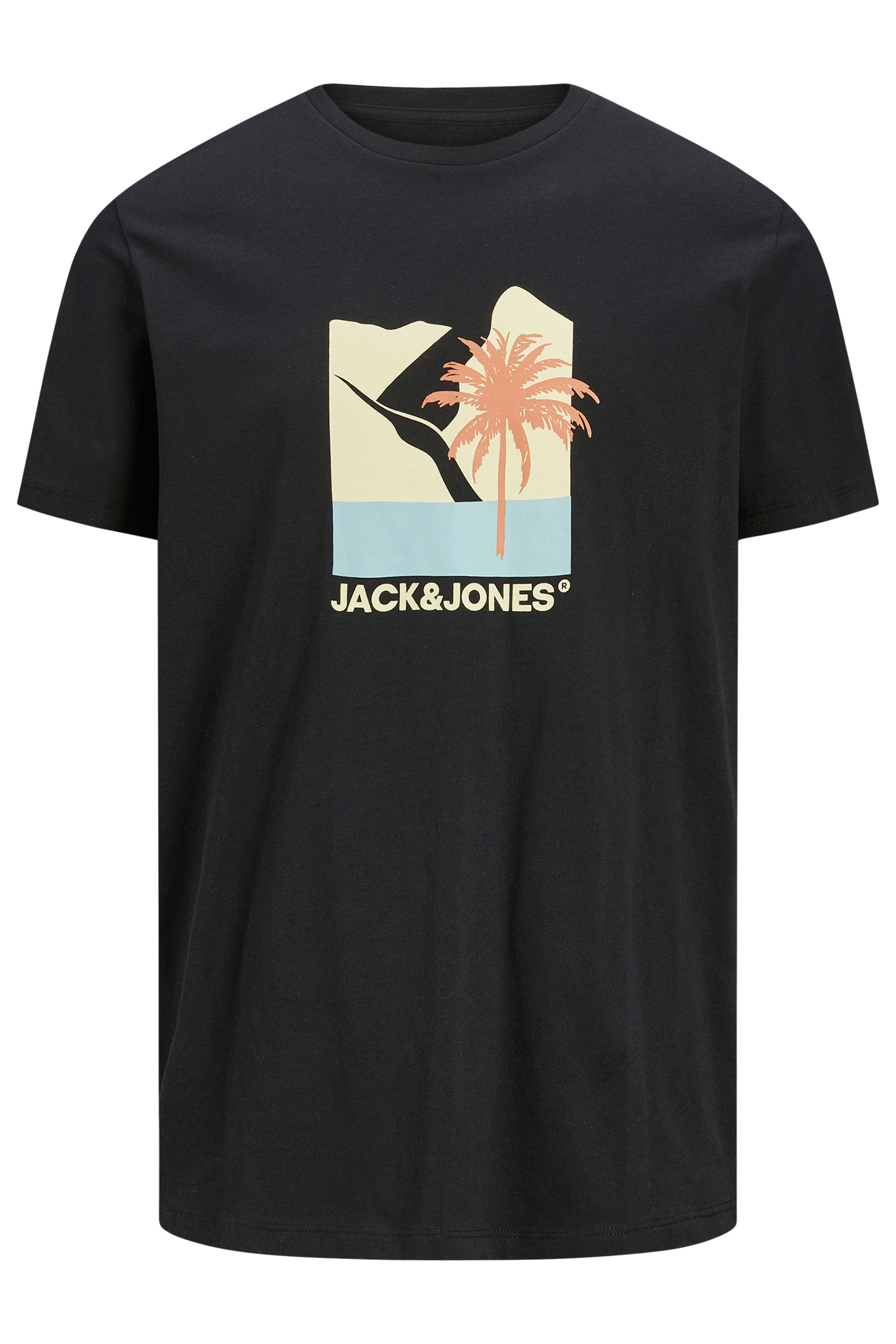 JACK & JONES Big & Tall Black Barbados Graphic T-Shirt | BadRhino 3