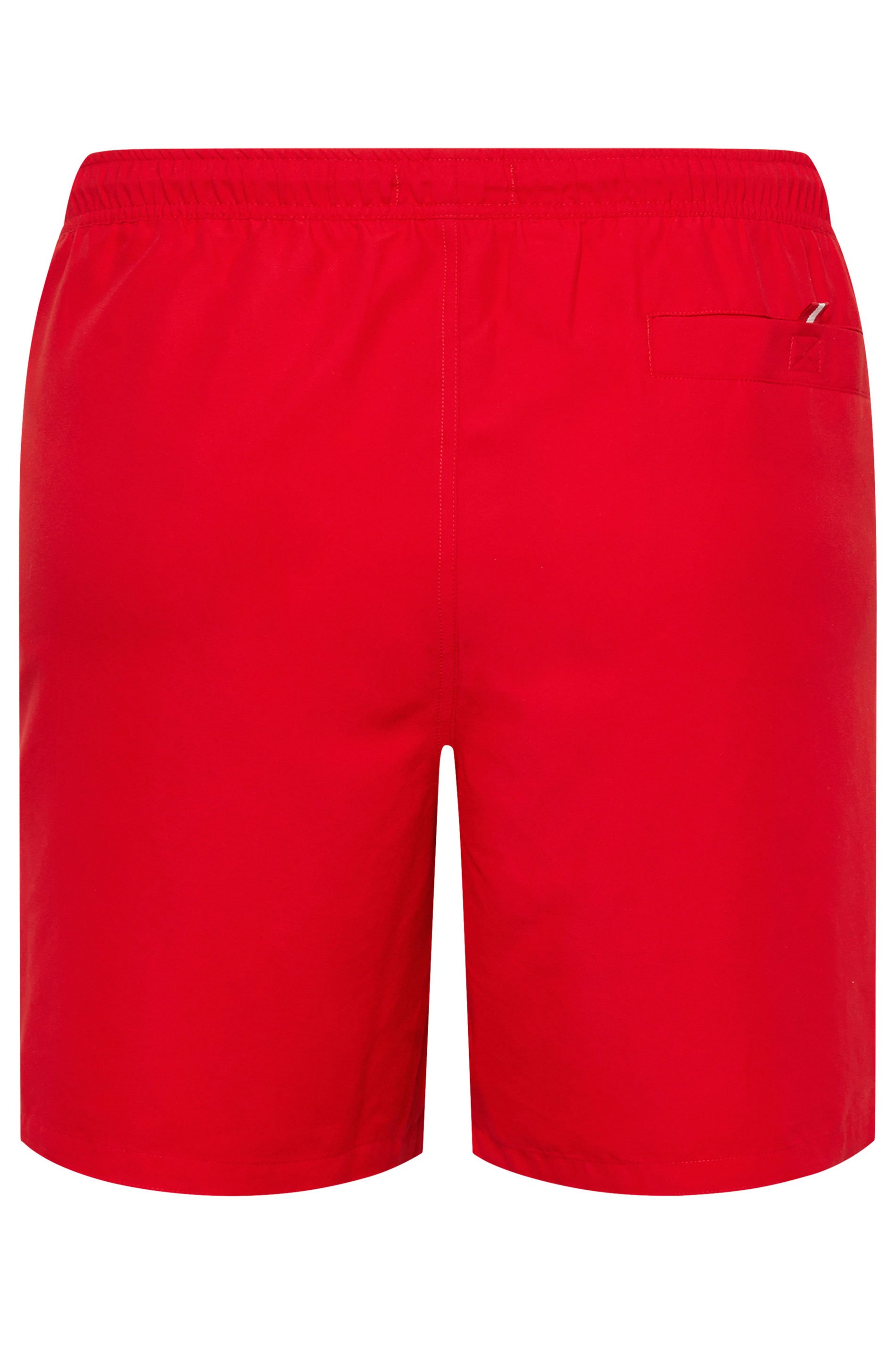 BadRhino Big & Tall Red Plain Swim Shorts | BadRhino