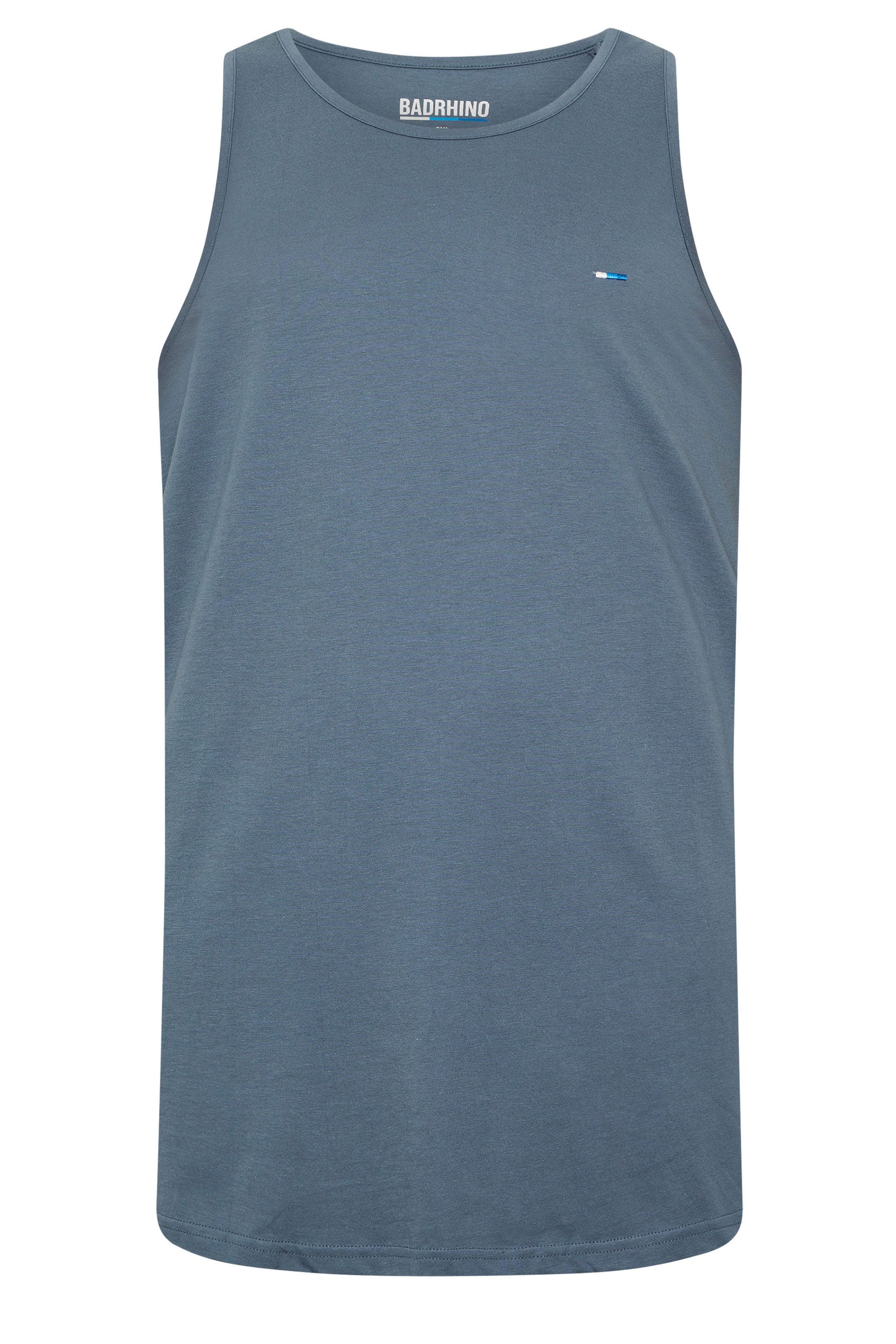 BadRhino Big & Tall 3 Pack Blue/Green/Brown Extra Long Plain Vest Top | BadRhino 10