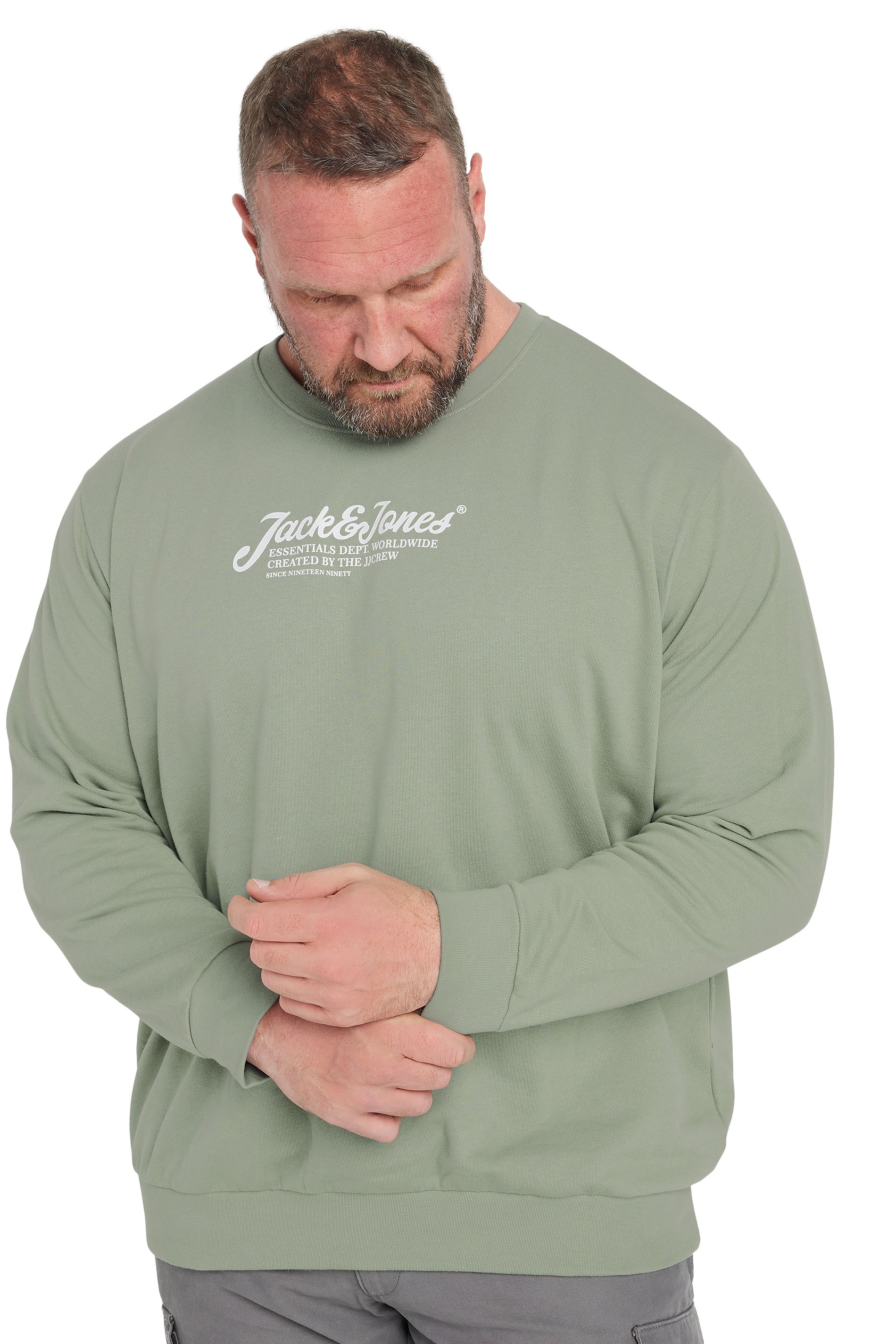 JACK & JONES Big & Tall Light Green Sweatshirt | BadRhino 3
