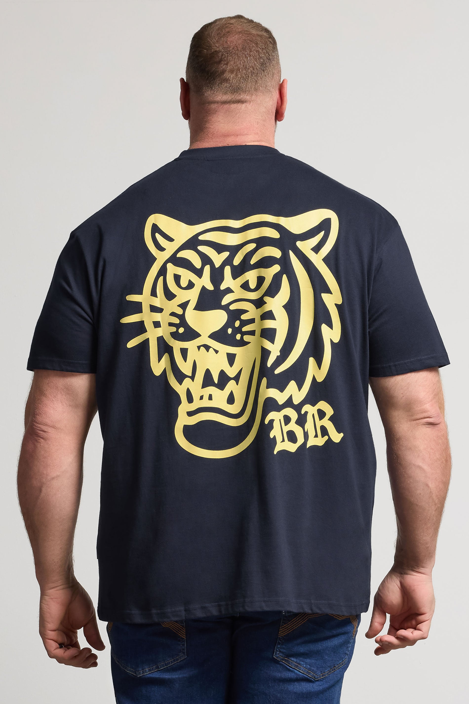 BadRhino Big & Tall Navy Blue Tiger Graphic T-Shirt | BadRhino 5