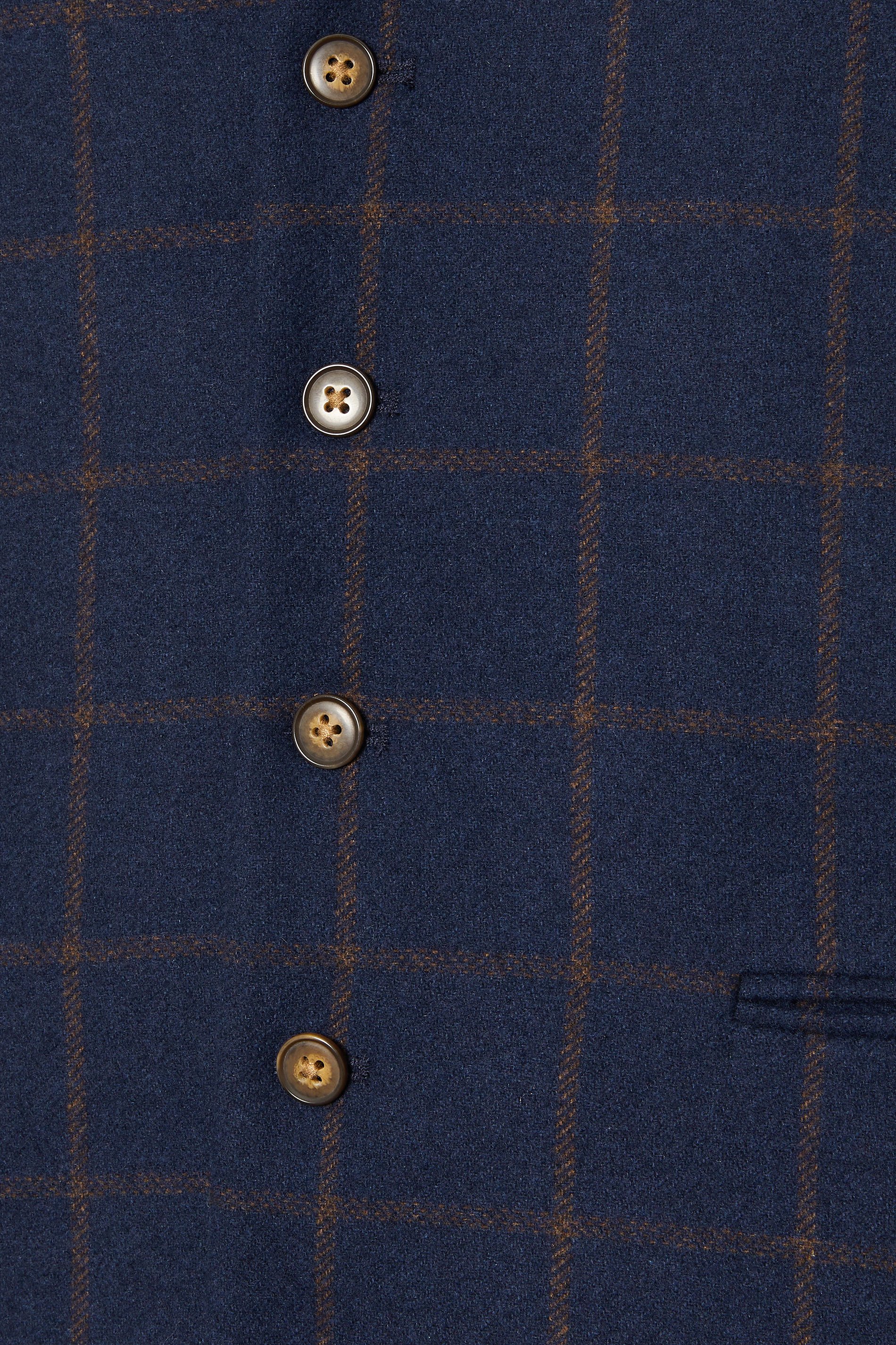 BadRhino Tailoring Big & Tall Navy Blue & Rust Orange Tweed Waistcoat | BadRhino 9