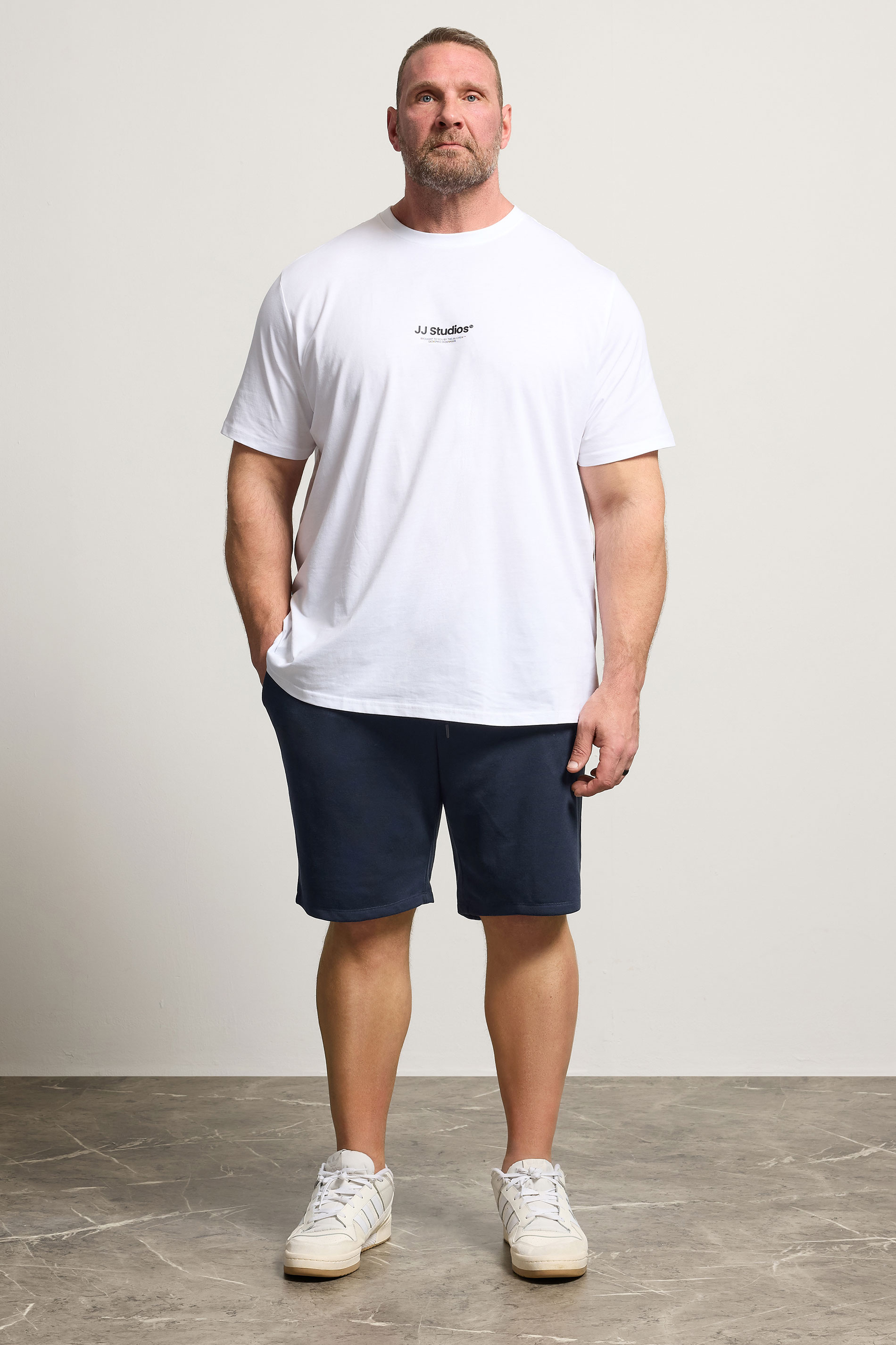 JACK & JONES Big & Tall Navy Blue Jogger Sweat Shorts | BadRhino 1