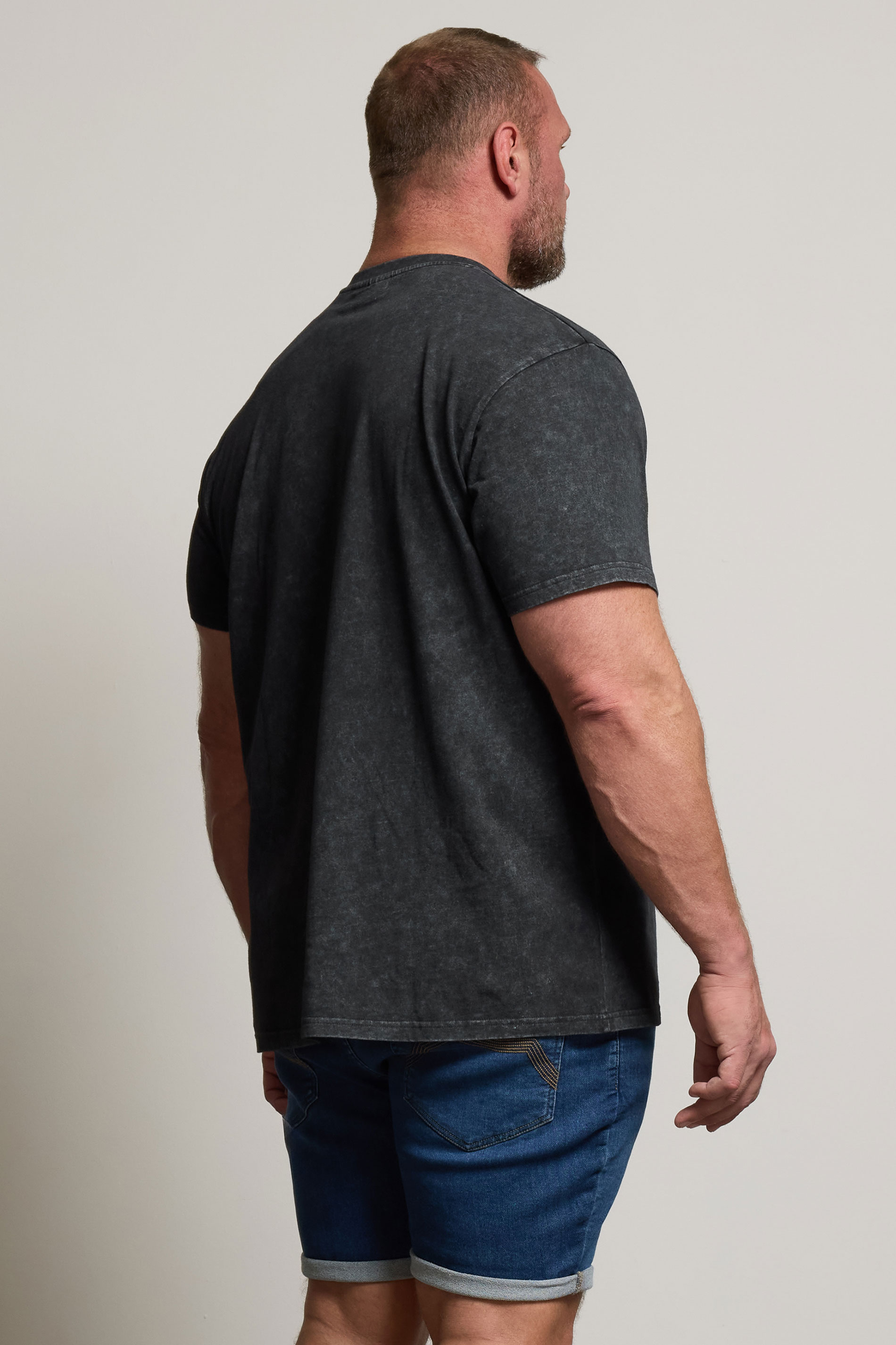 BadRhino Big & Tall Black Acid Wash Printed 'Yellowstone' T-Shirt | BadRhino 3