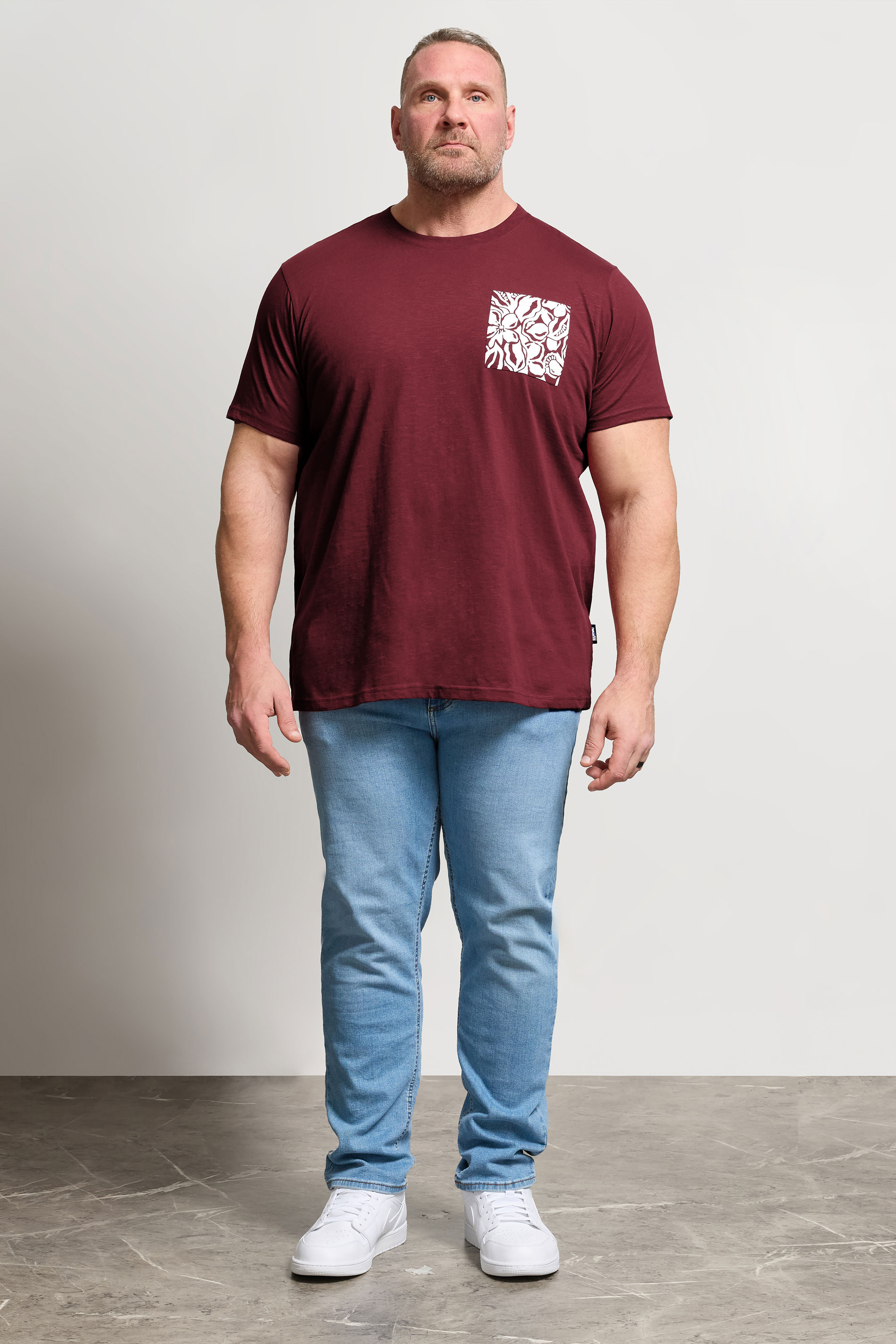 BadRhino Big & Tall Red Flower Pocket T-Shirt | BadRhino 1