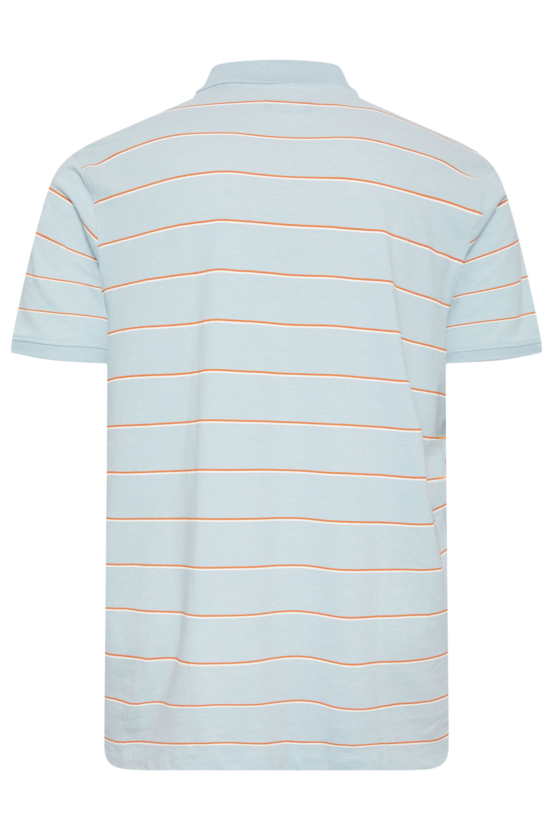 JACK & JONES Light Blue & Orange Stripe Short Sleeve Stripe Polo Shirt | BadRhino 3