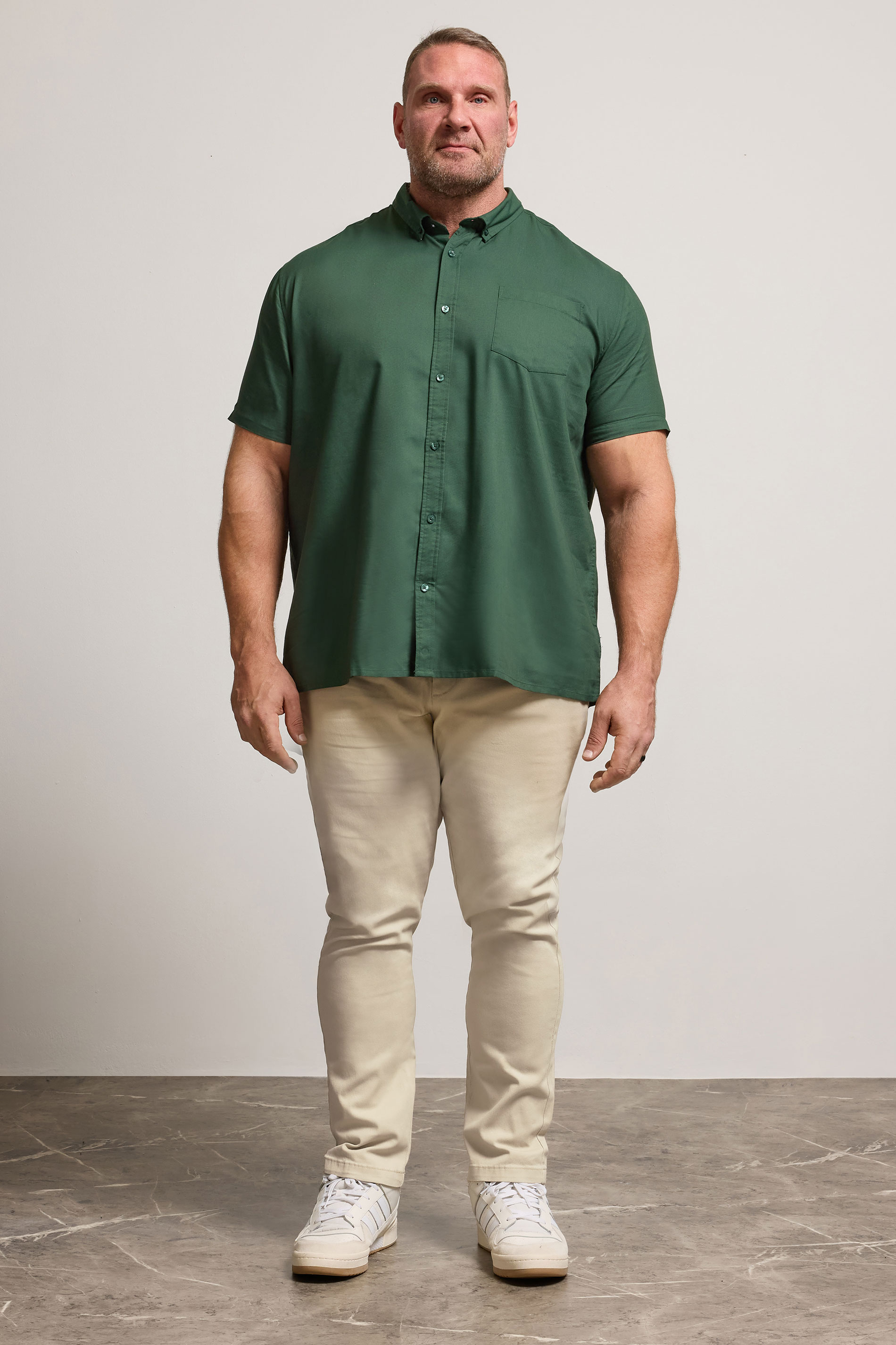 BadRhino Big & Tall Dark Green Short Sleeve Oxford Shirt | BadRhino 2
