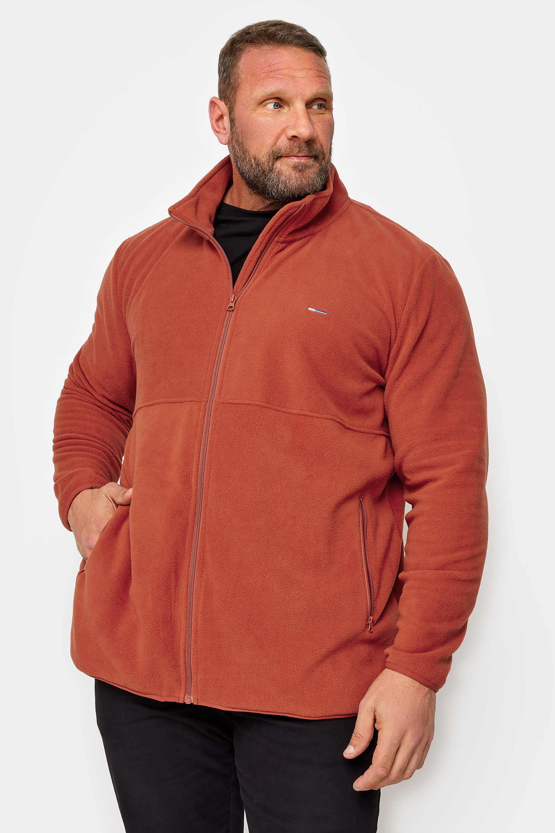 BadRhino Big & Tall Orange Essential Zip Through Fleece | BadRhino 1