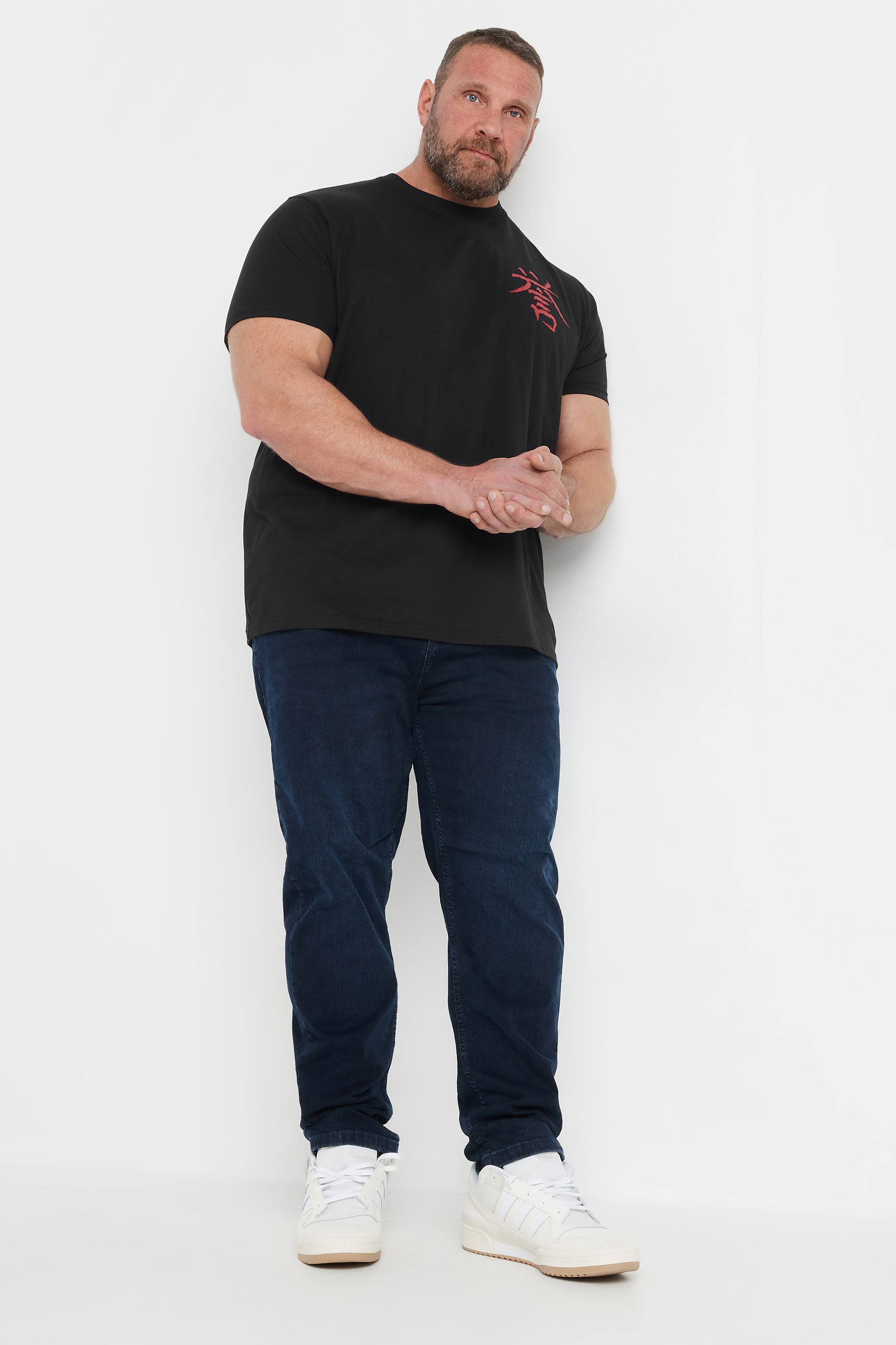 BadRhino Big & Tall Black 'Tokyo' Print T-Shirt | BadRhino 5