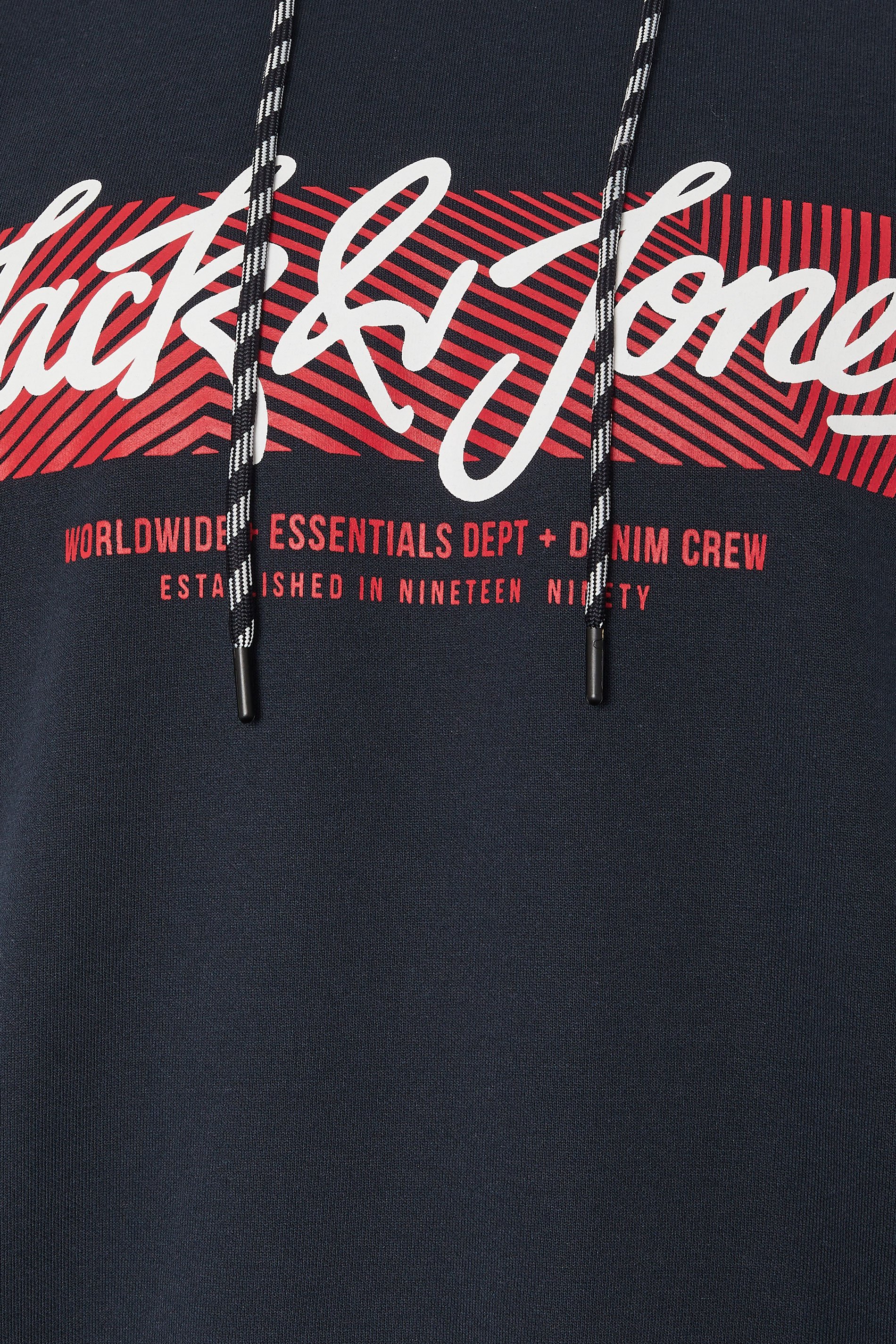 JACK & JONES Big & Tall Navy Blue Hoodie | BadRhino 5