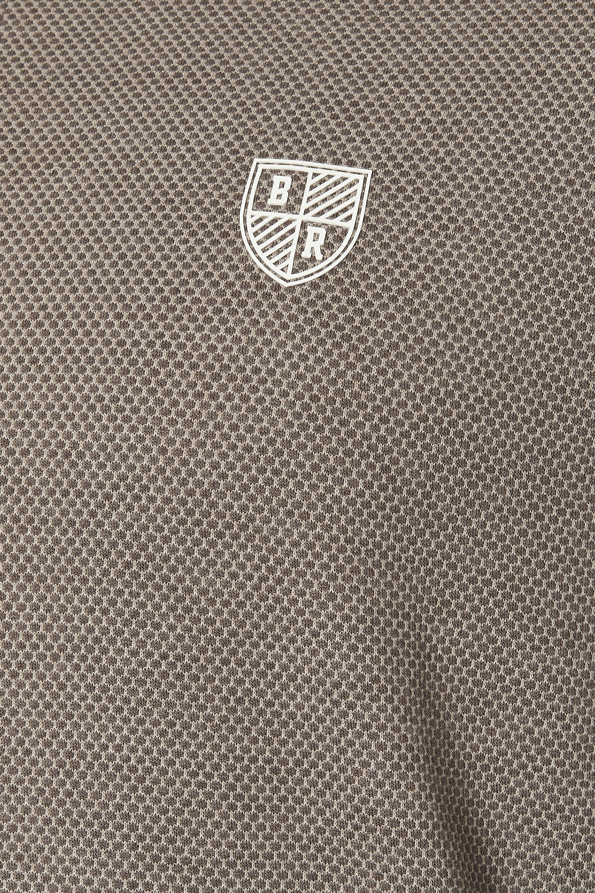 BadRhino Big & Tall Brown Textured Waffle Long Sleeve Polo Shirt | BadRhino 3