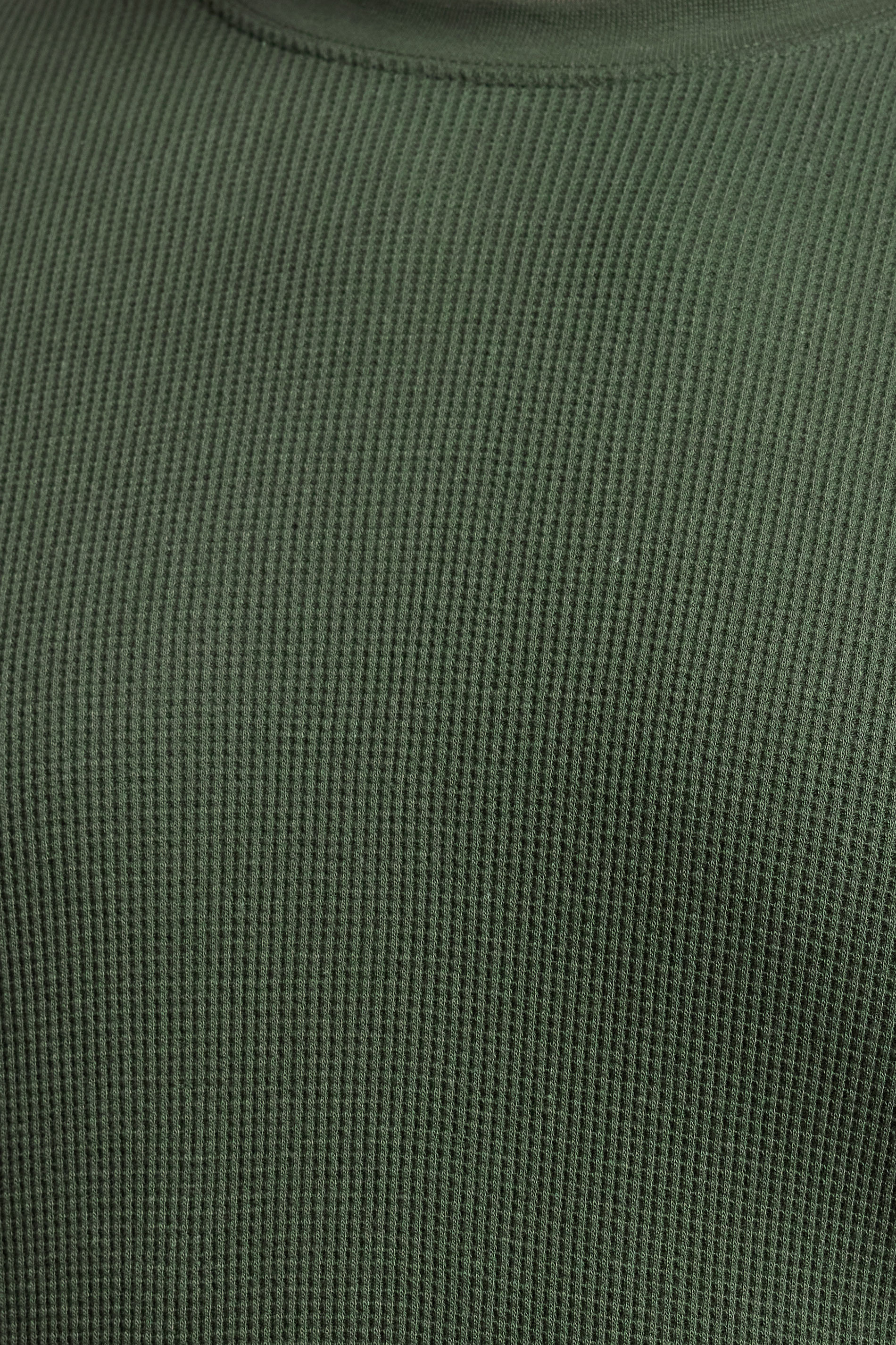 BadRhino Big & Tall Dark Green Waffle Texture Long sleeve T-Shirt | BadRhino 4